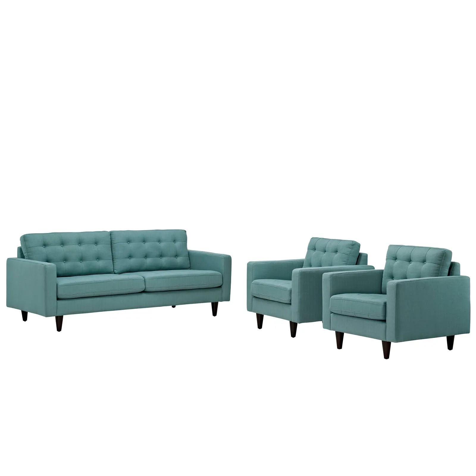 Empress Sofa and Armchairs Set of 3 by Modway