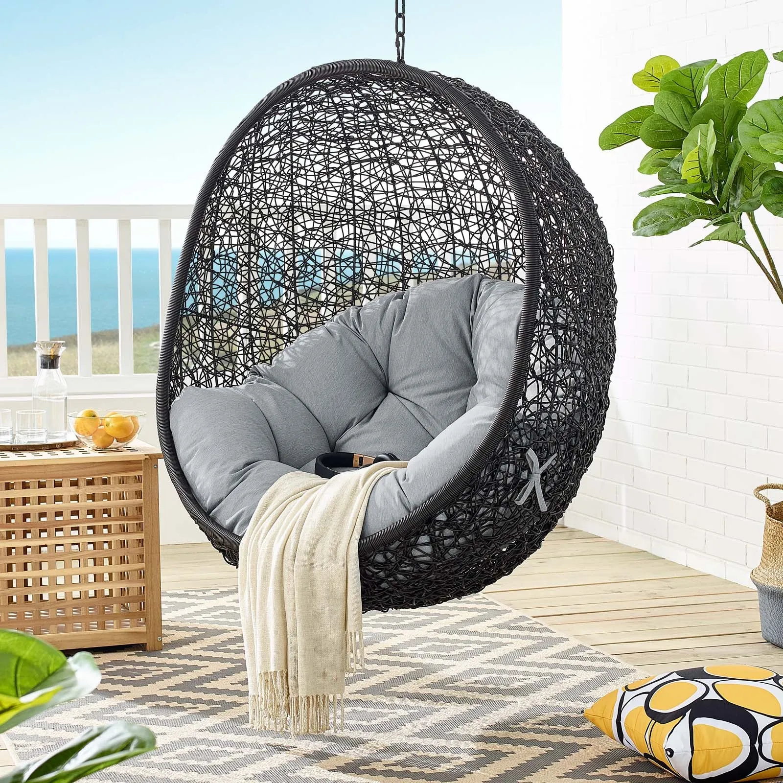 Encase Swing Outdoor Patio Lounge Chair Without Stand by Modway