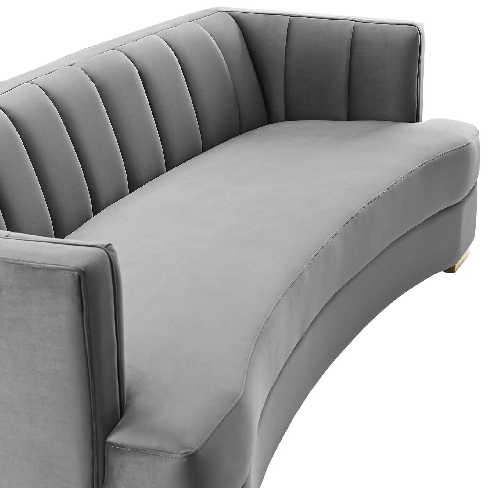 Encompass Channel Tufted Performance Velvet Curved Sofa by Modway