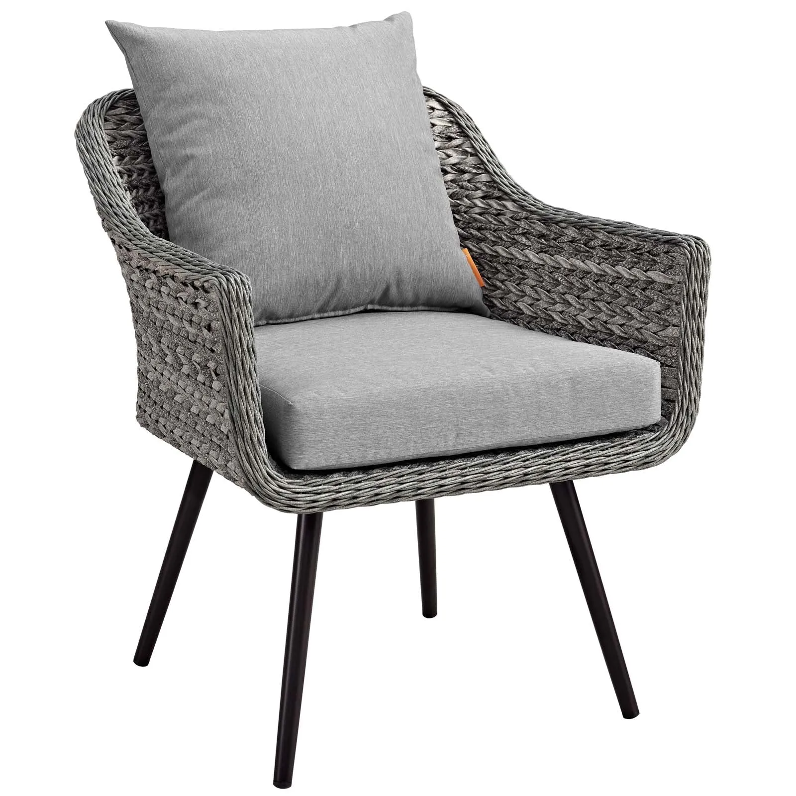 Endeavor 5 Piece Outdoor Patio Wicker Rattan Loveseat Armchair Coffee   Side Table Set by Modway