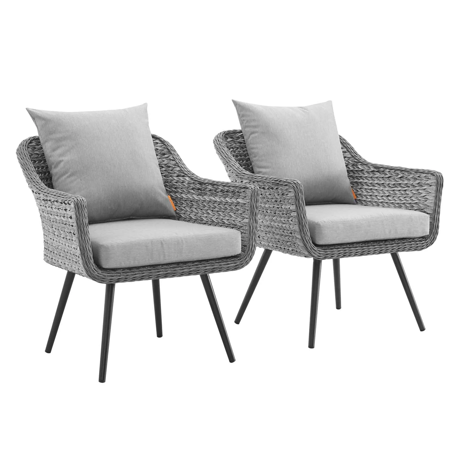Endeavor Armchair Outdoor Patio Wicker Rattan Set of 2 by Modway