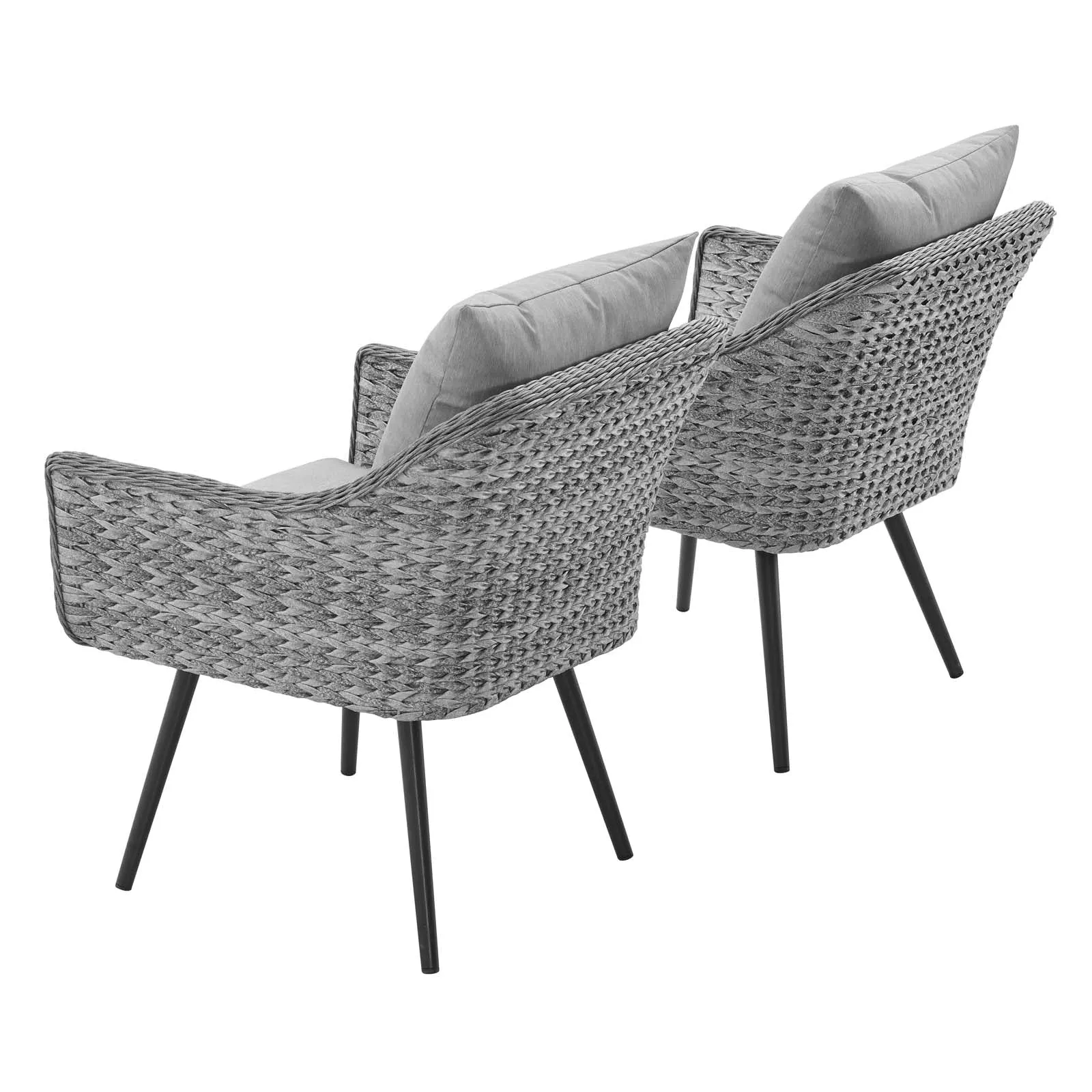 Endeavor Armchair Outdoor Patio Wicker Rattan Set of 2 by Modway
