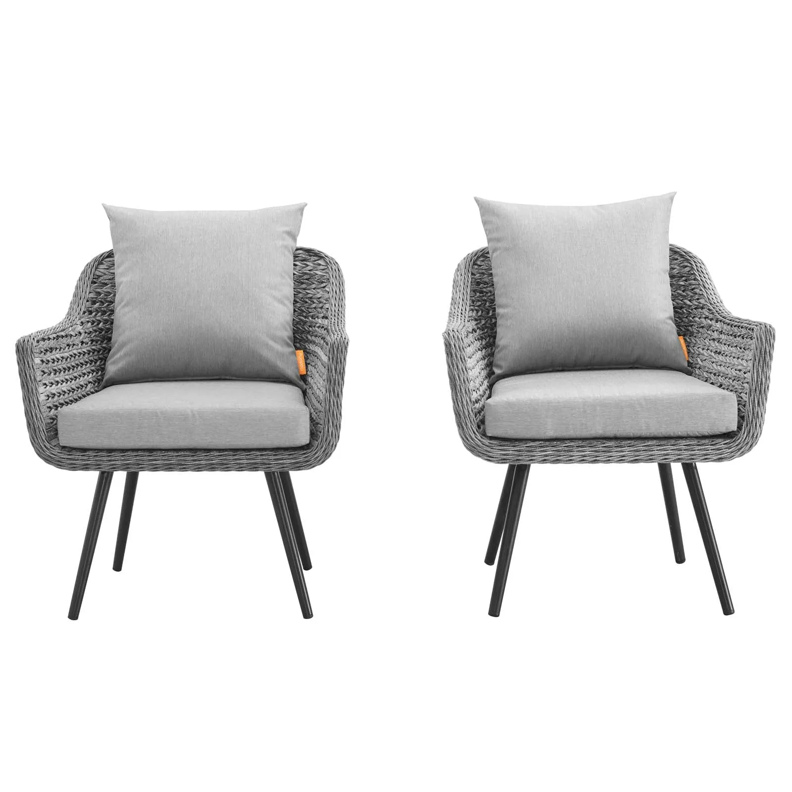 Endeavor Armchair Outdoor Patio Wicker Rattan Set of 2 by Modway