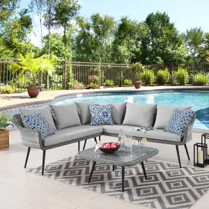 Endeavor Outdoor Patio Wicker Rattan Wicker Rattan Seating Set by Modway