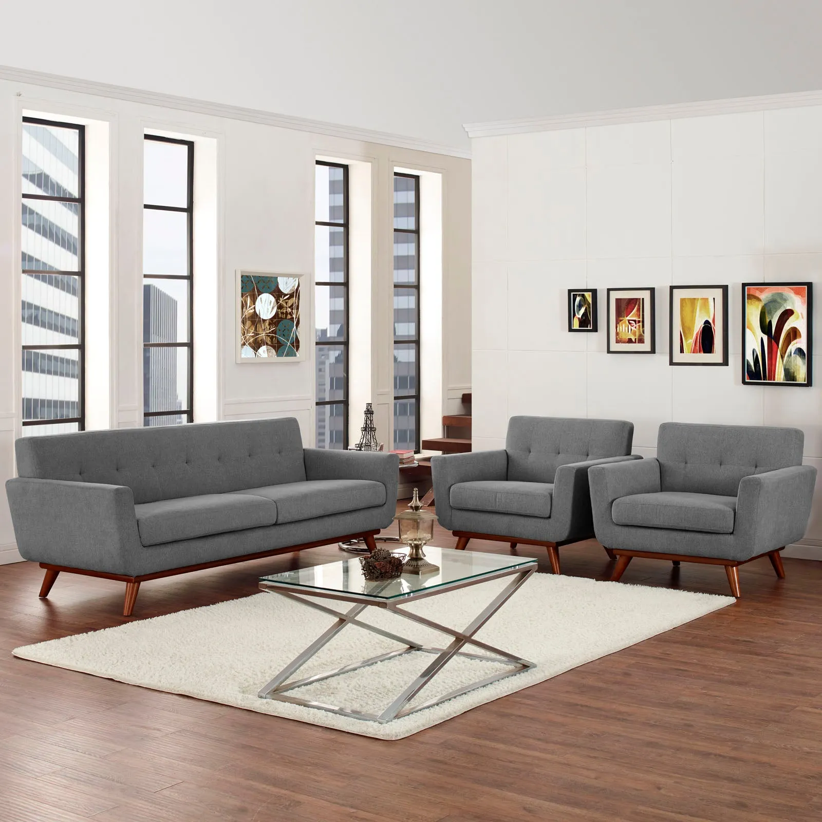 Engage Armchairs and Sofa Set of 3 by Modway