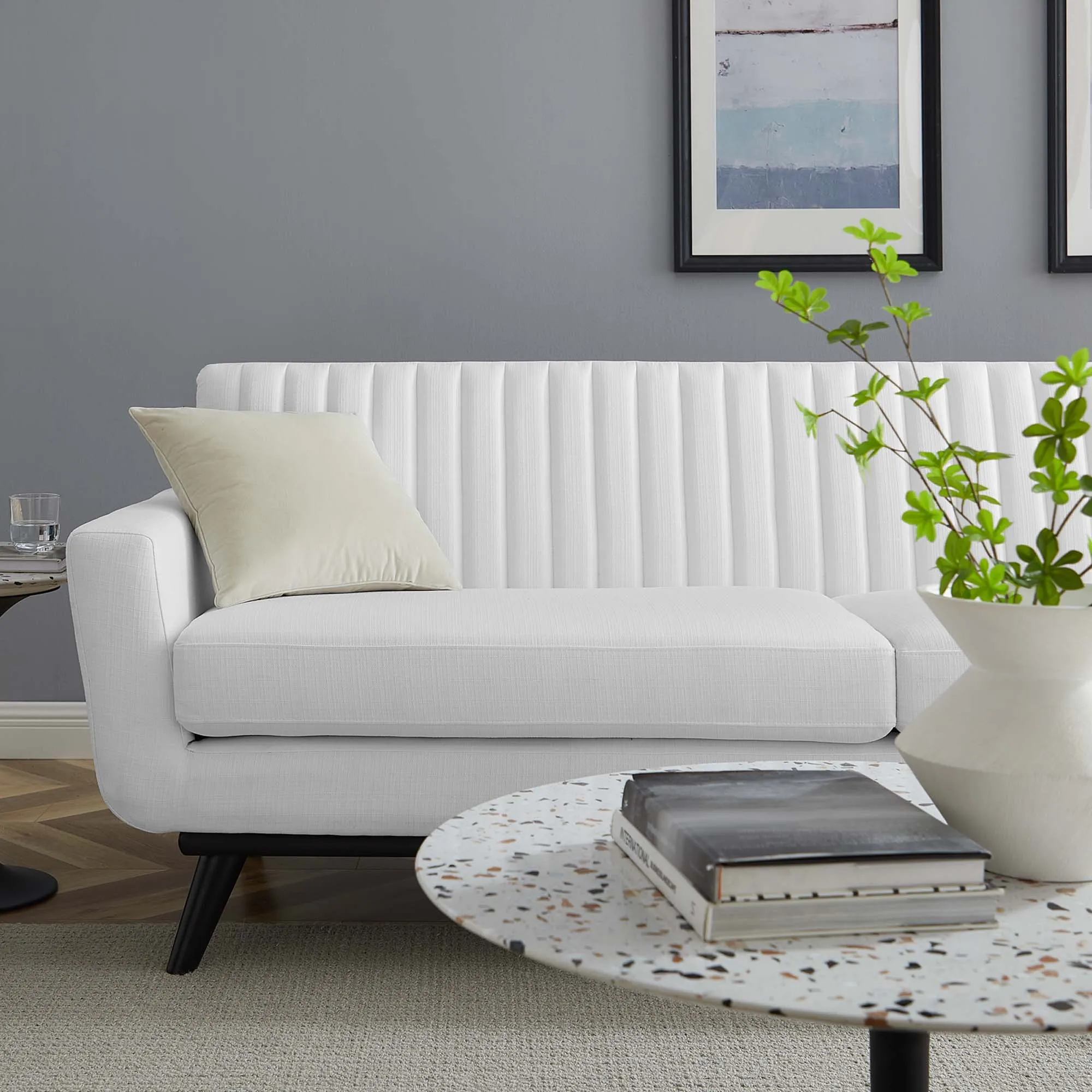 Engage Channel Tufted Fabric Sofa by Modway