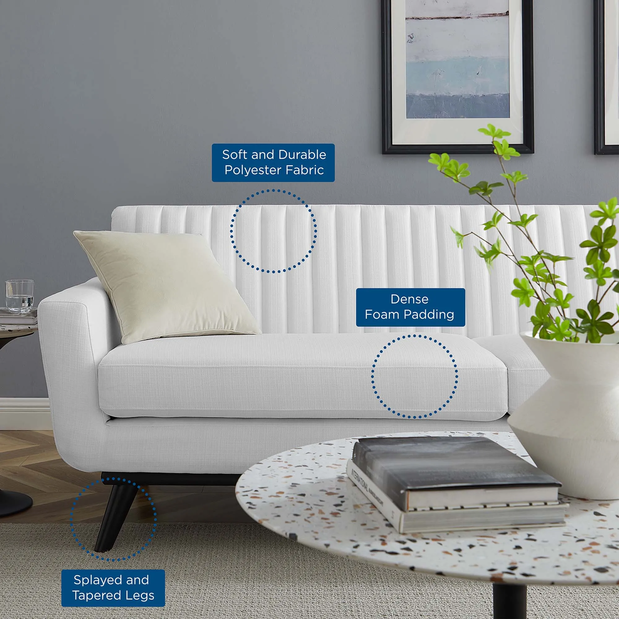 Engage Channel Tufted Fabric Sofa by Modway