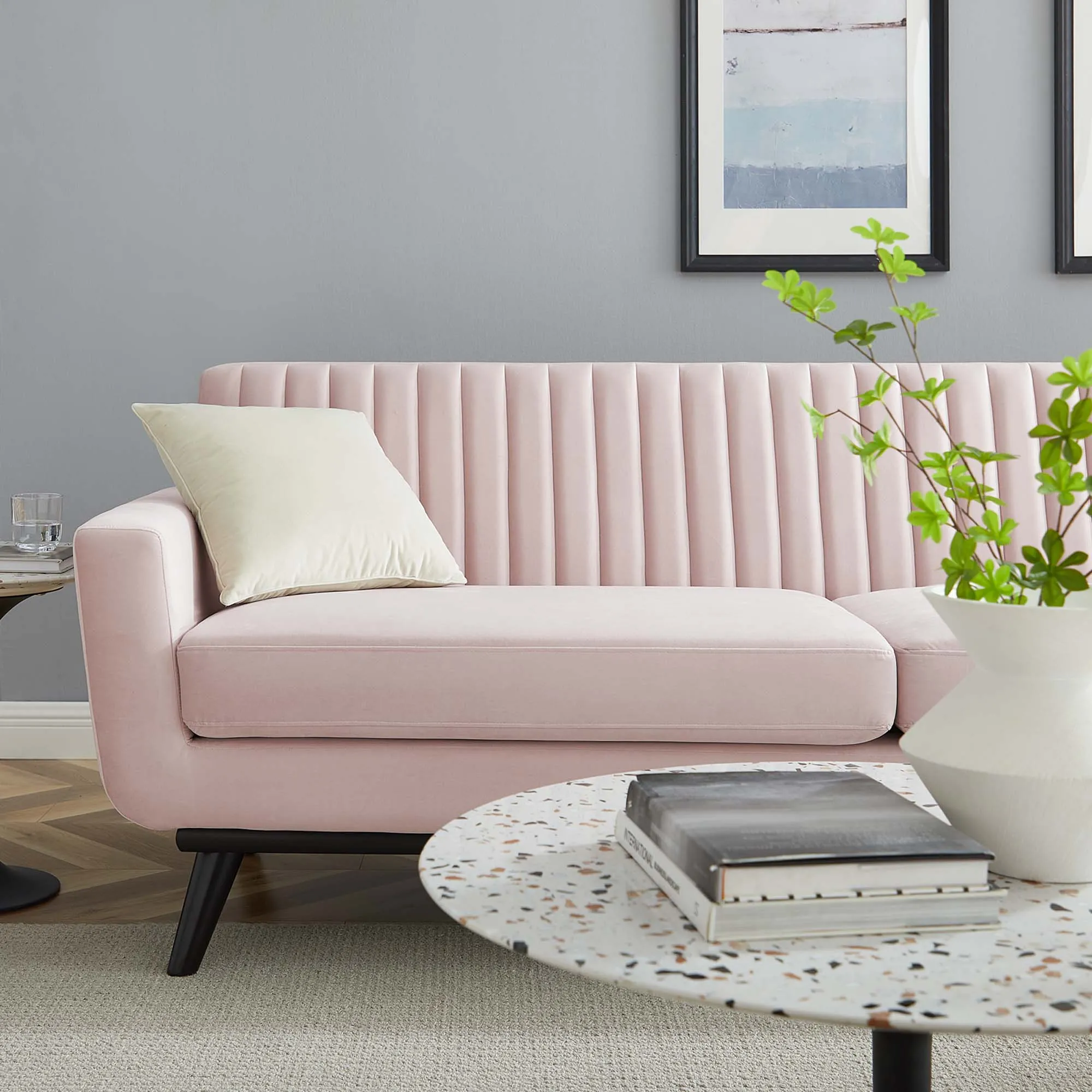 Engage Channel Tufted Performance Velvet Sofa by Modway