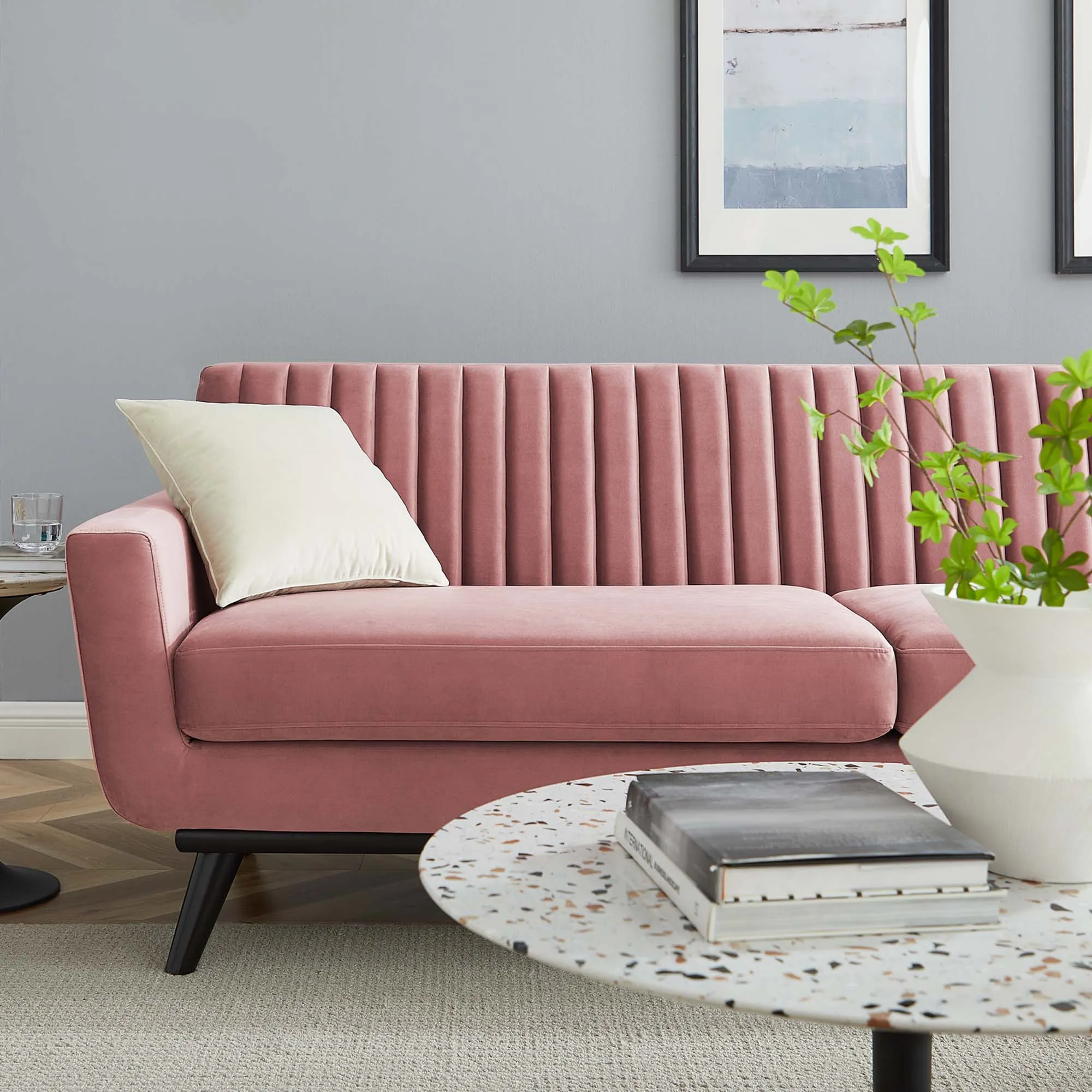 Engage Channel Tufted Performance Velvet Sofa by Modway