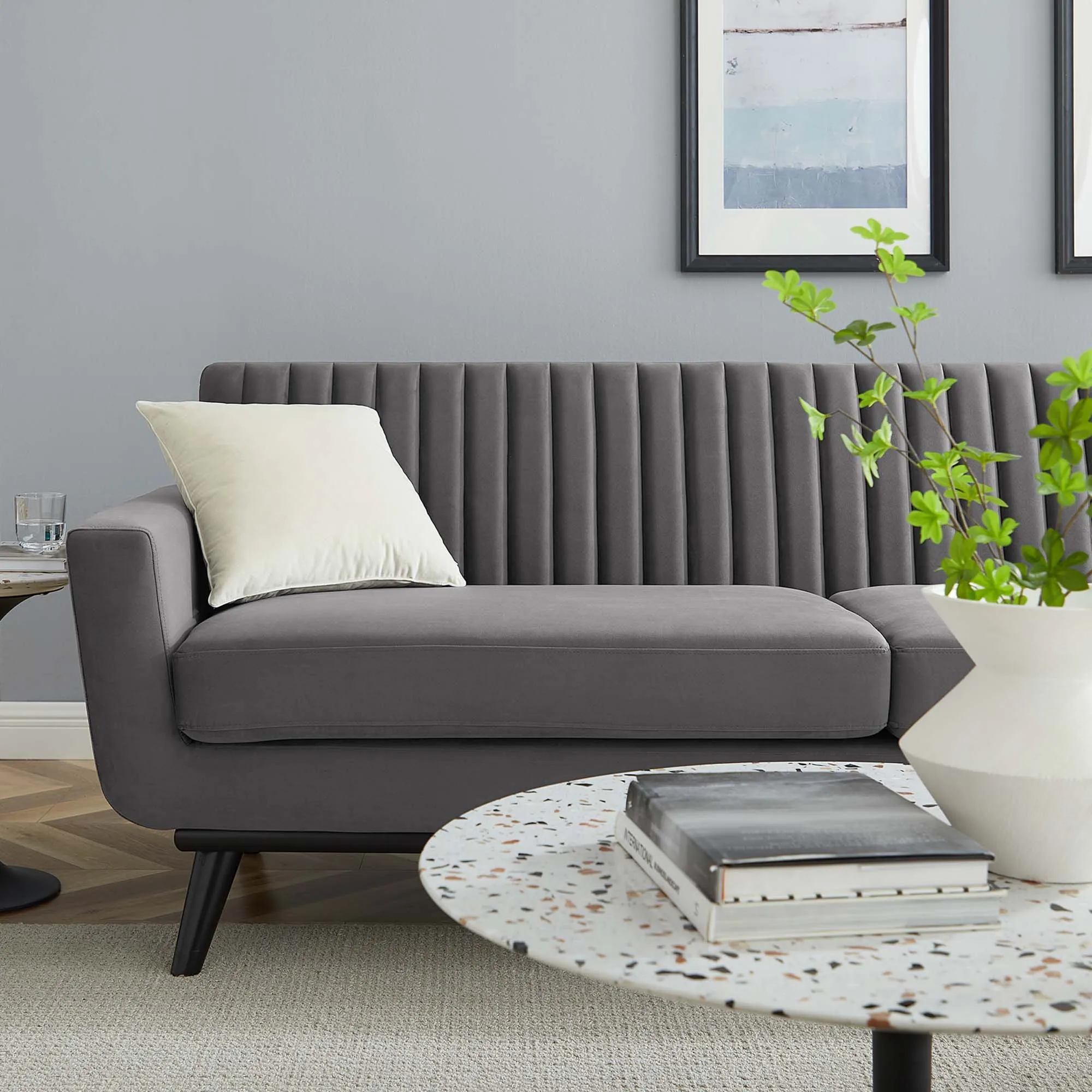 Engage Channel Tufted Performance Velvet Sofa by Modway