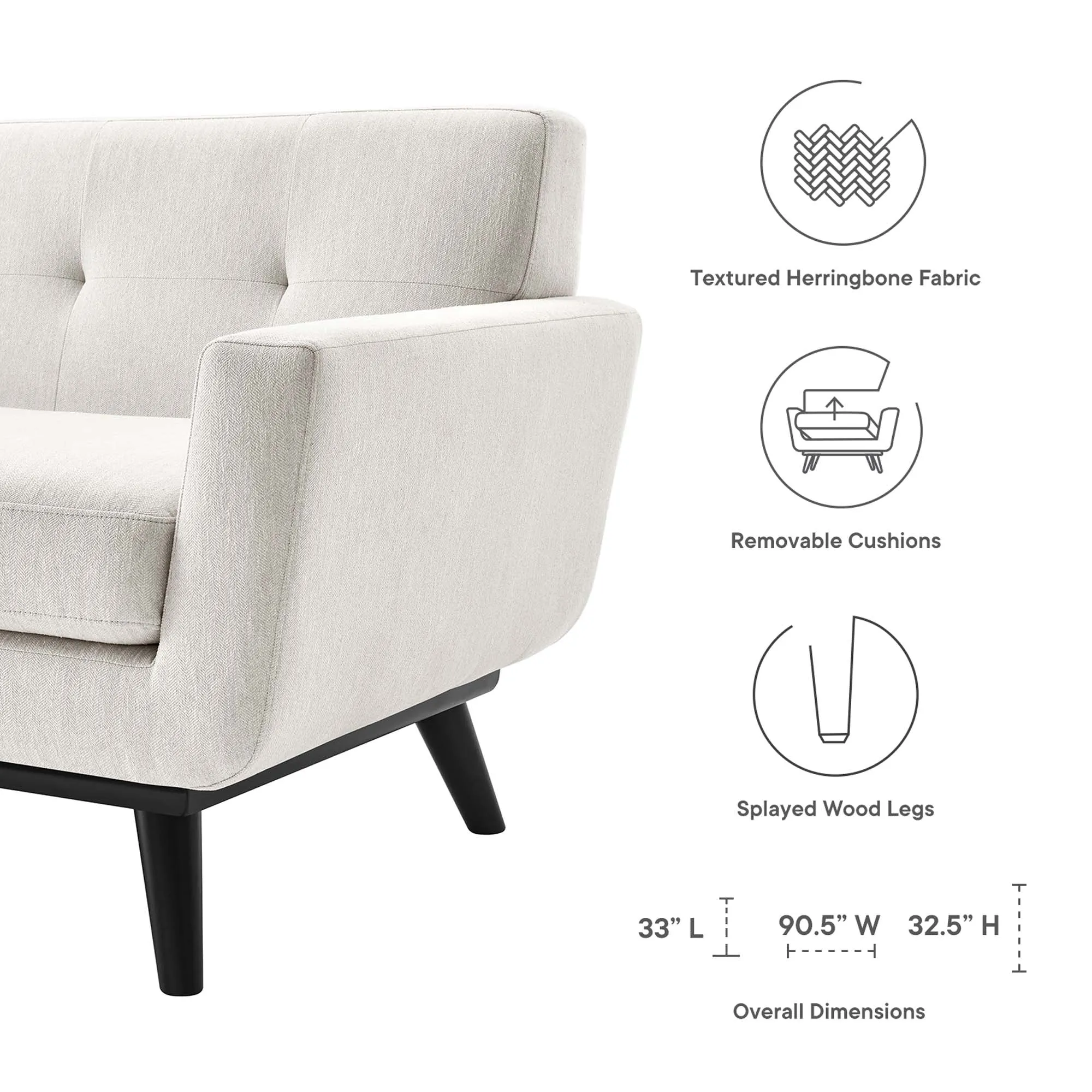 Engage Herringbone Fabric Sofa by Modway