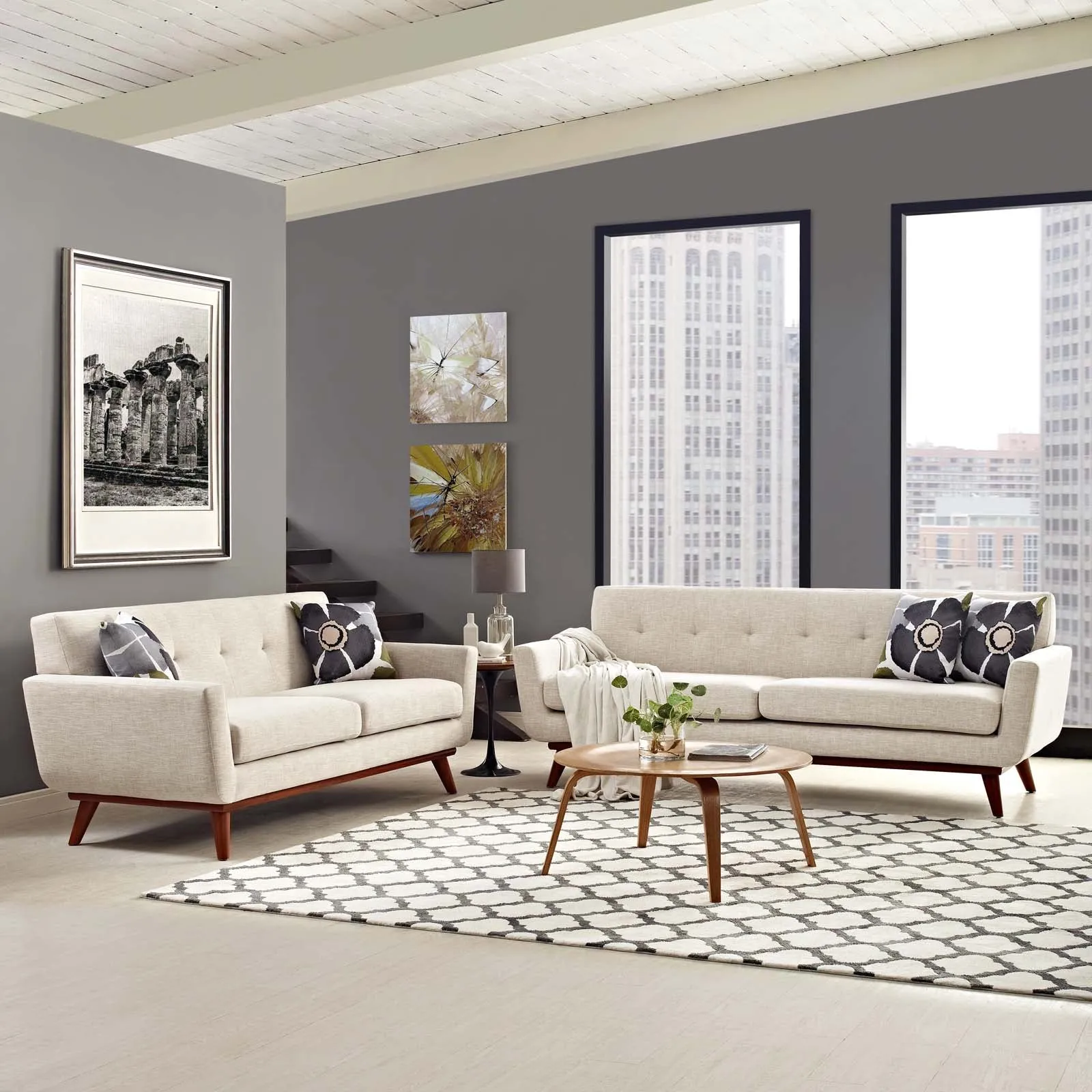 Engage Loveseat and Sofa Set of 2 by Modway