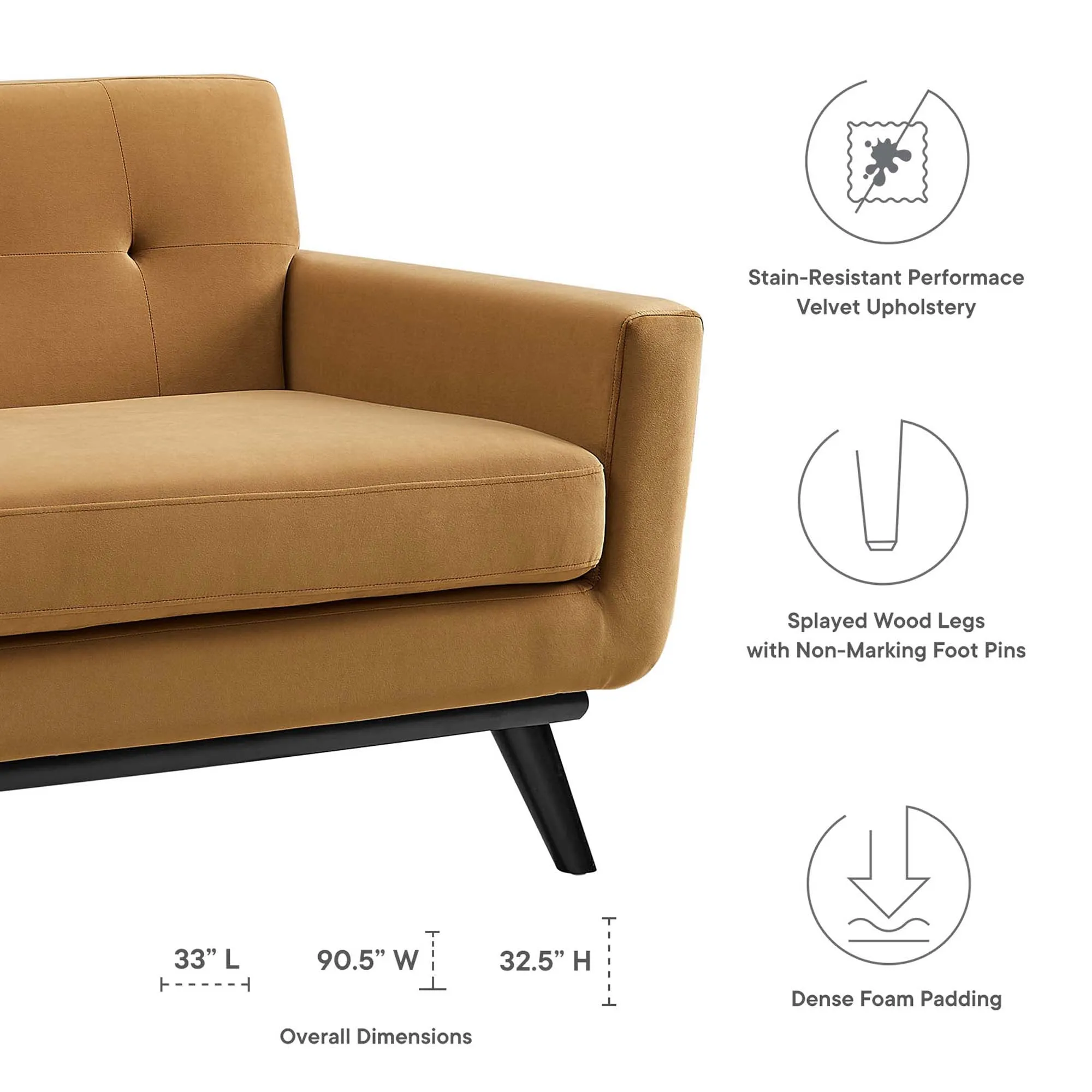 Engage Performance Velvet Sofa by Modway