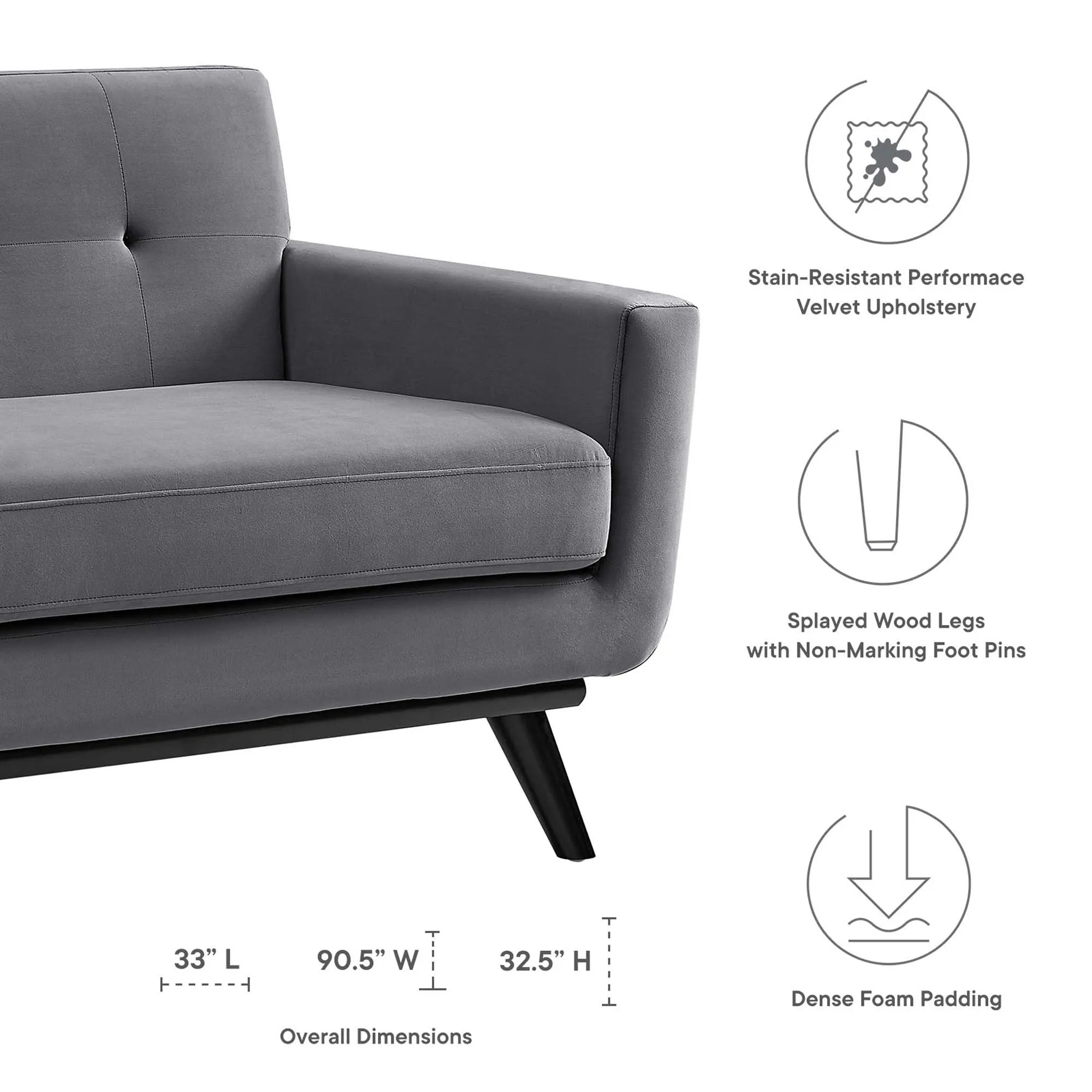 Engage Performance Velvet Sofa by Modway