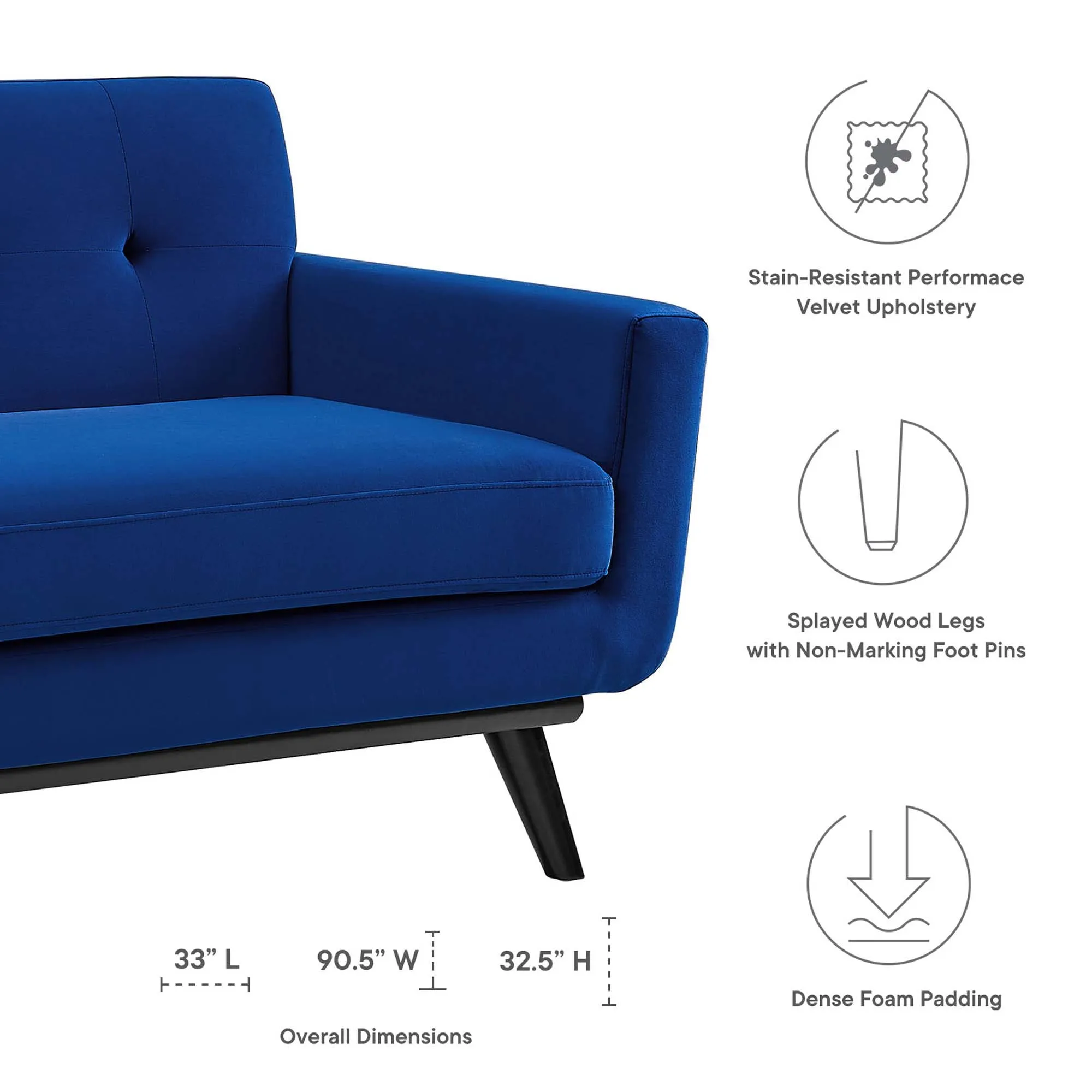 Engage Performance Velvet Sofa by Modway