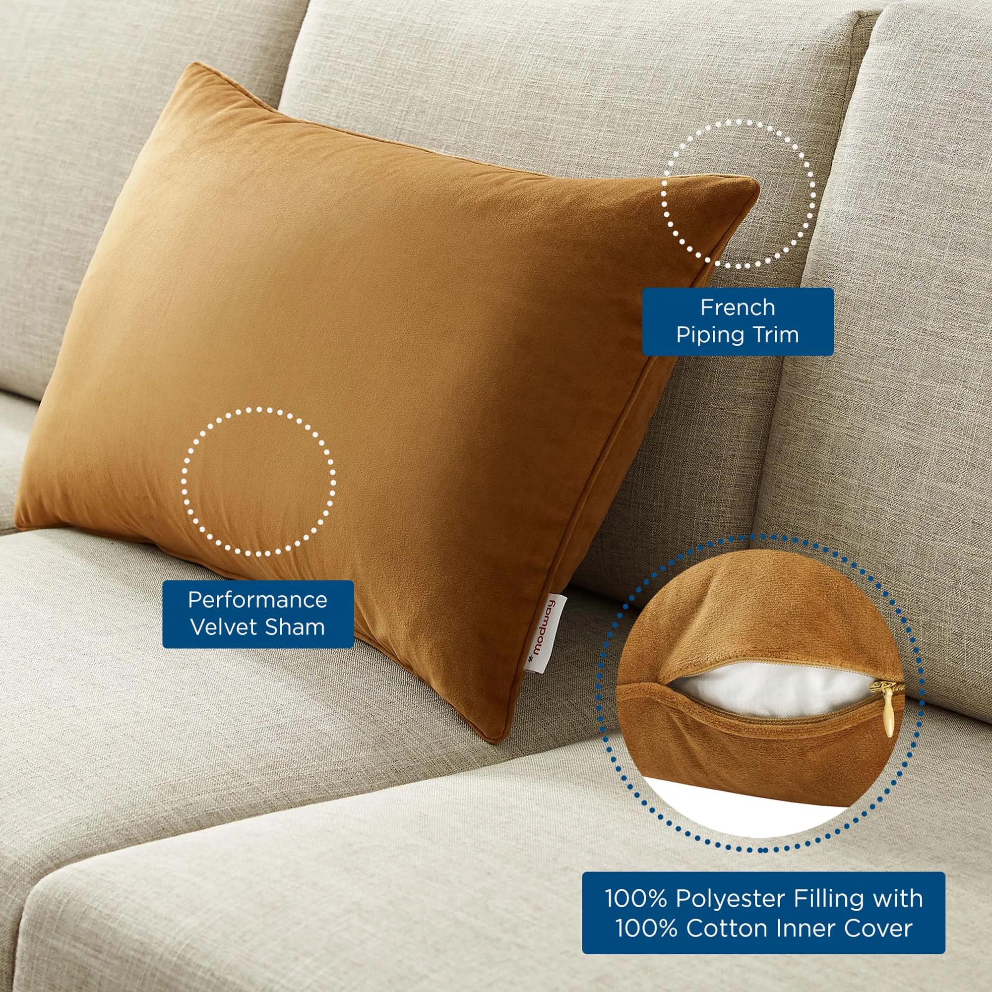 Enhance Lumbar Performance Velvet Throw Pillow by Modway