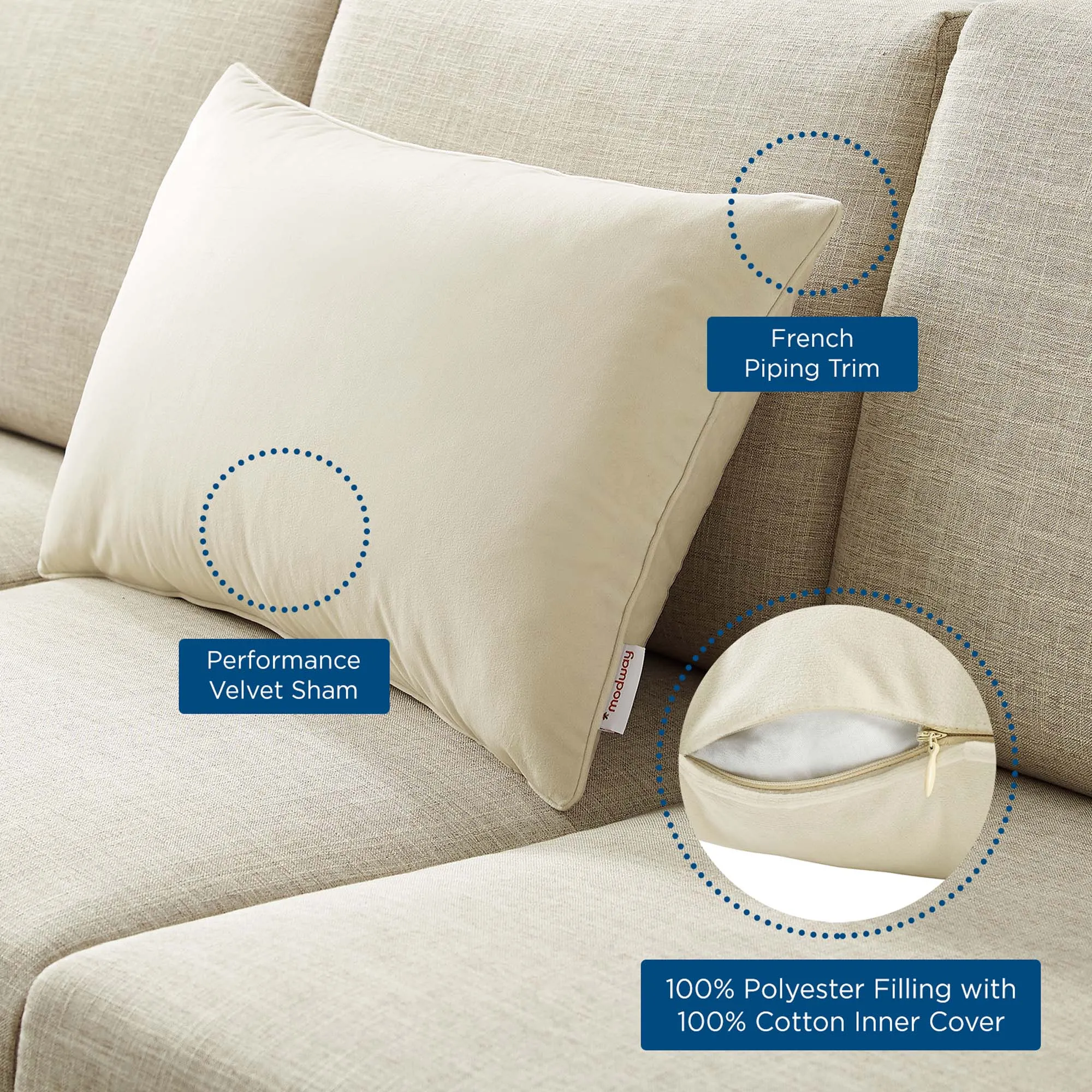 Enhance Lumbar Performance Velvet Throw Pillow by Modway