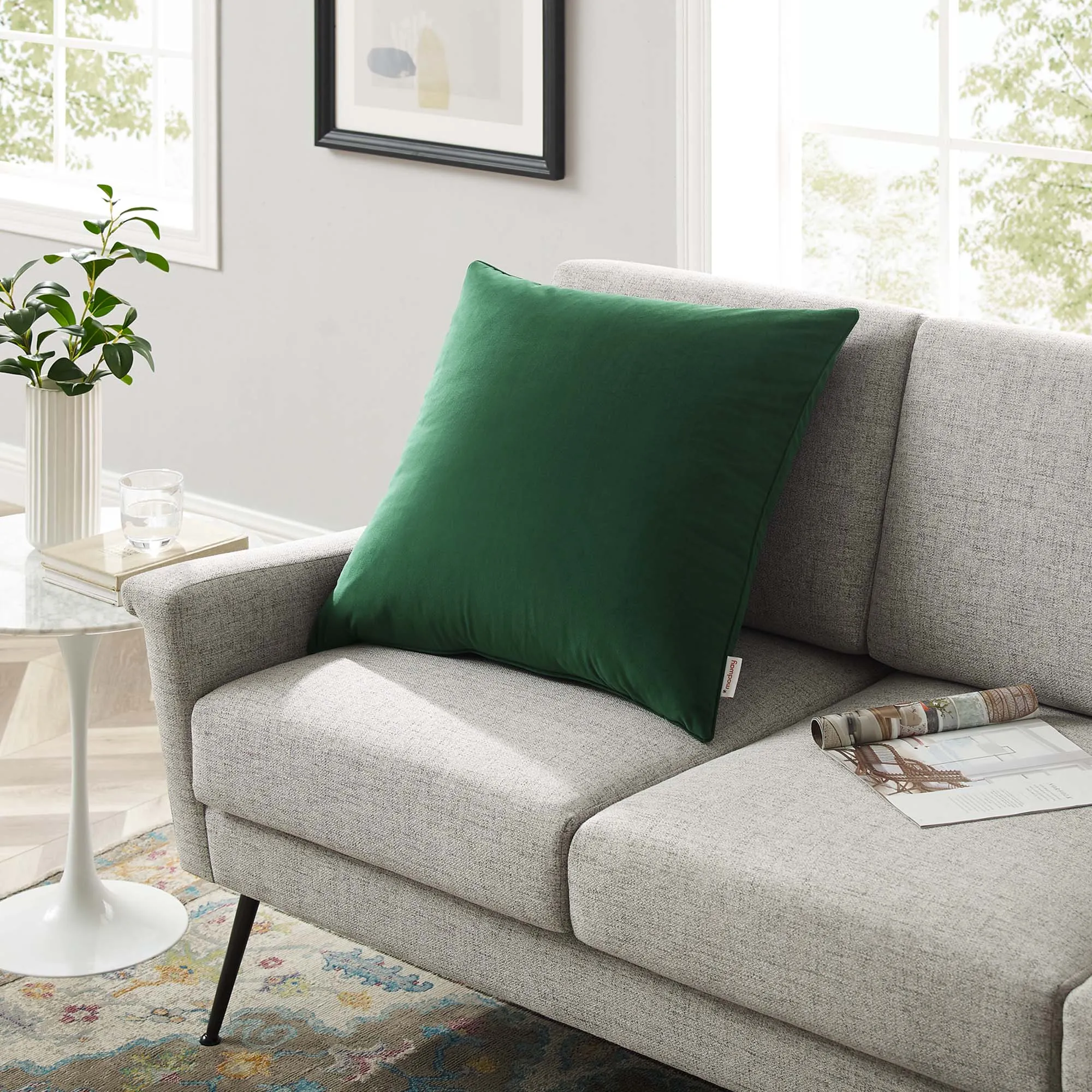 Enhance Performance Velvet Throw Pillow by Modway