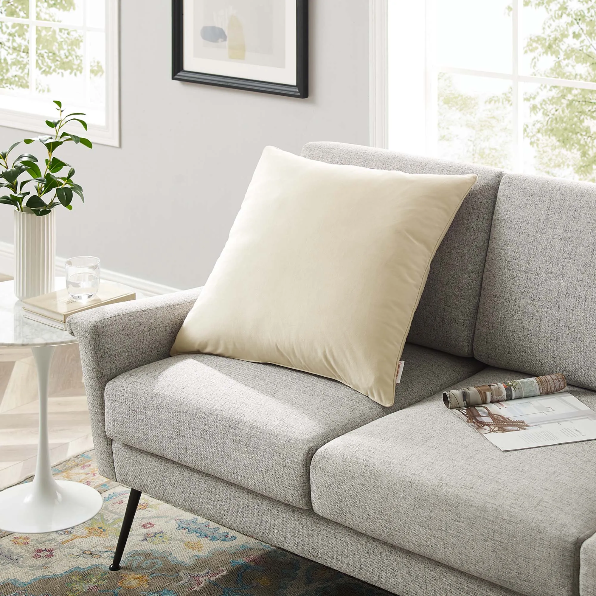 Enhance Performance Velvet Throw Pillow by Modway