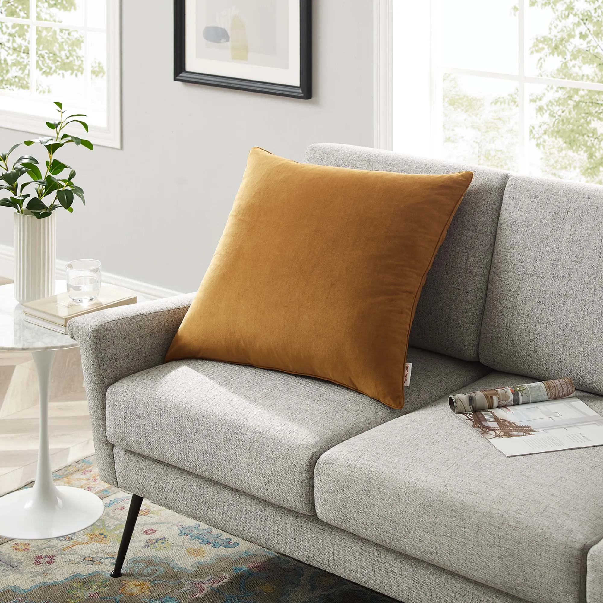 Enhance Performance Velvet Throw Pillow by Modway