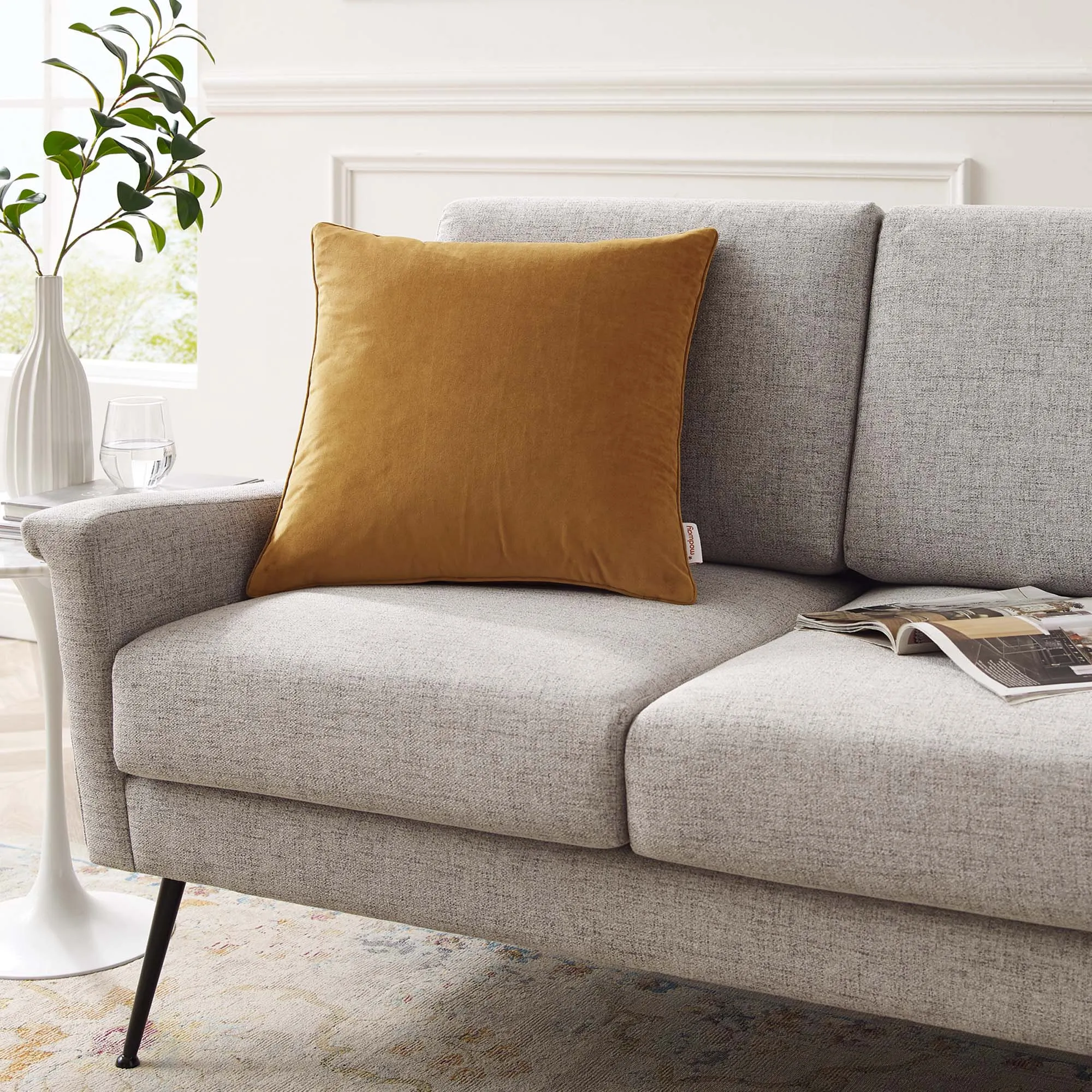 Enhance Performance Velvet Throw Pillow by Modway