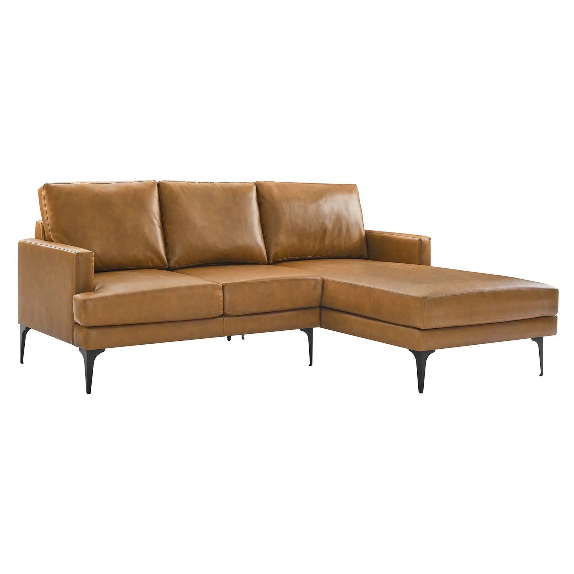 Evermore Right-Facing Vegan Leather Sectional Sofa by Modway