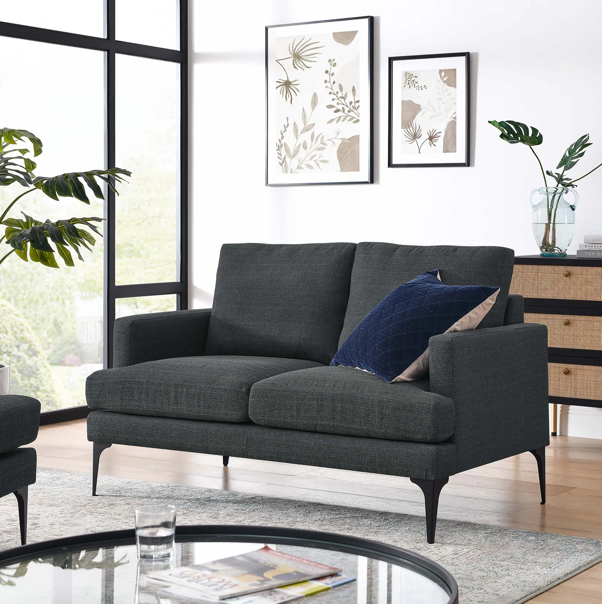 Evermore Upholstered Fabric Loveseat by Modway