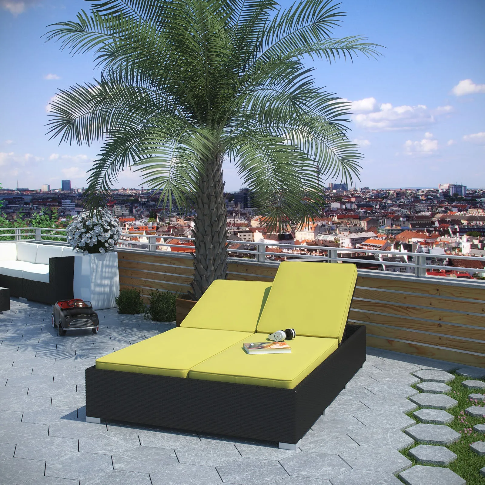 Evince Double Outdoor Patio Chaise by Modway