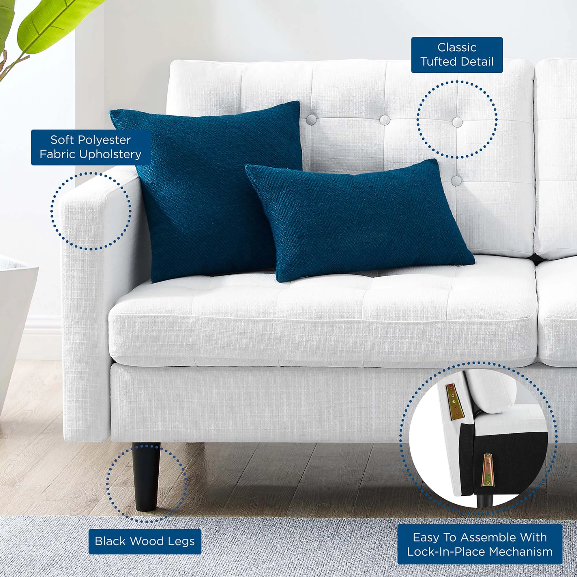 Exalt Tufted Fabric Sofa by Modway