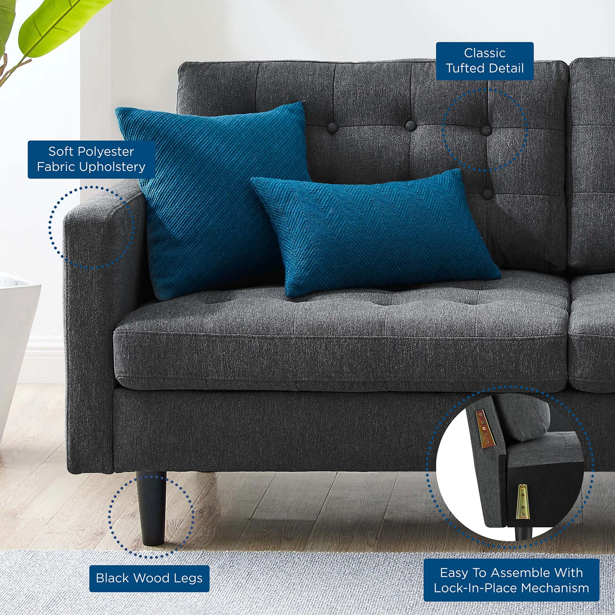 Exalt Tufted Fabric Sofa by Modway