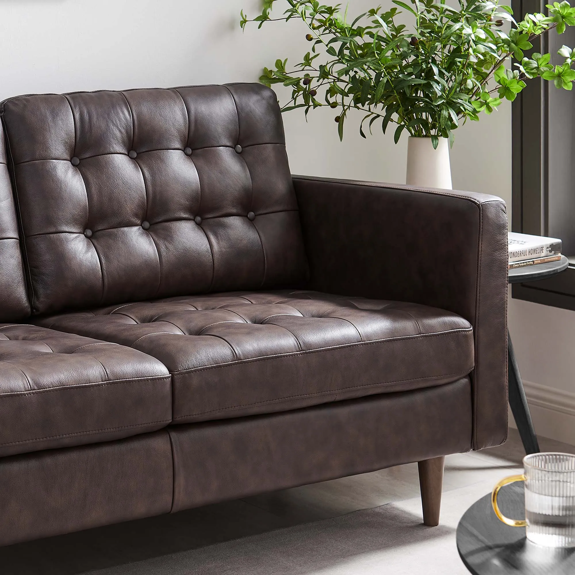 Exalt Tufted Leather Loveseat by Modway
