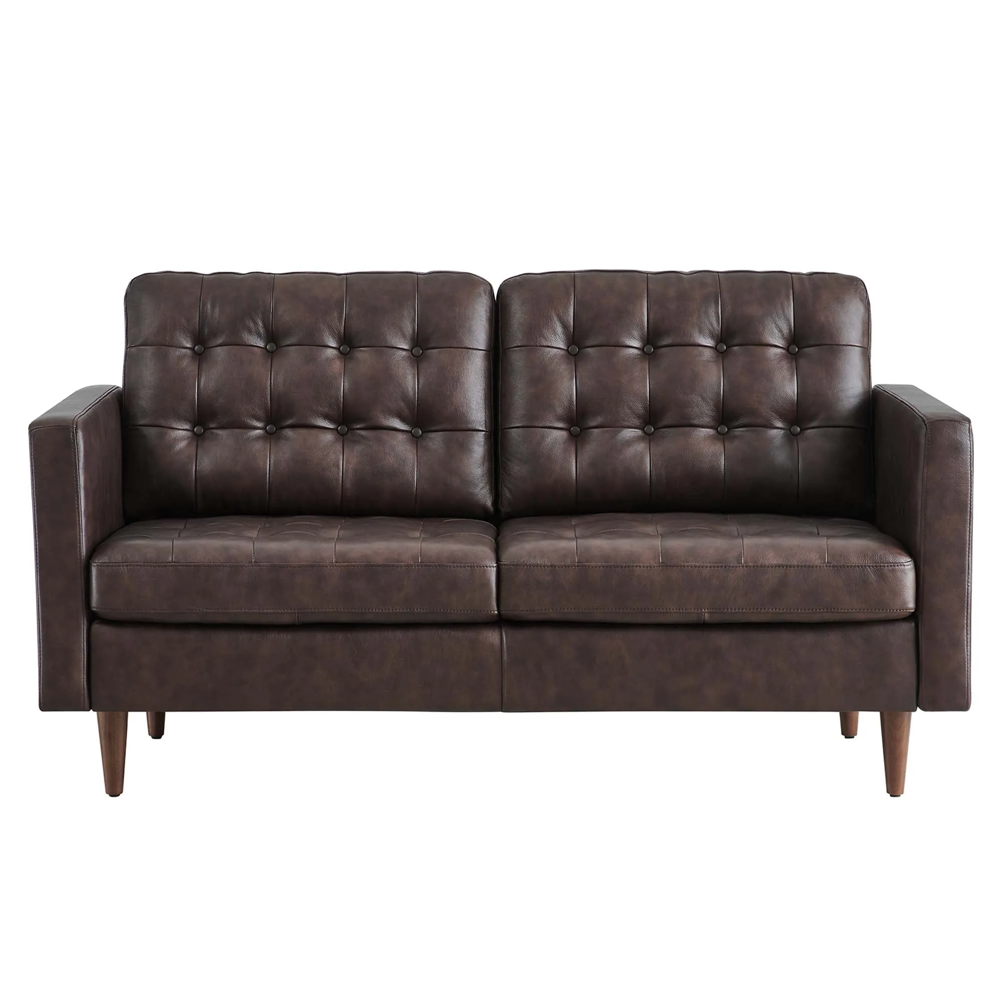 Exalt Tufted Leather Loveseat by Modway