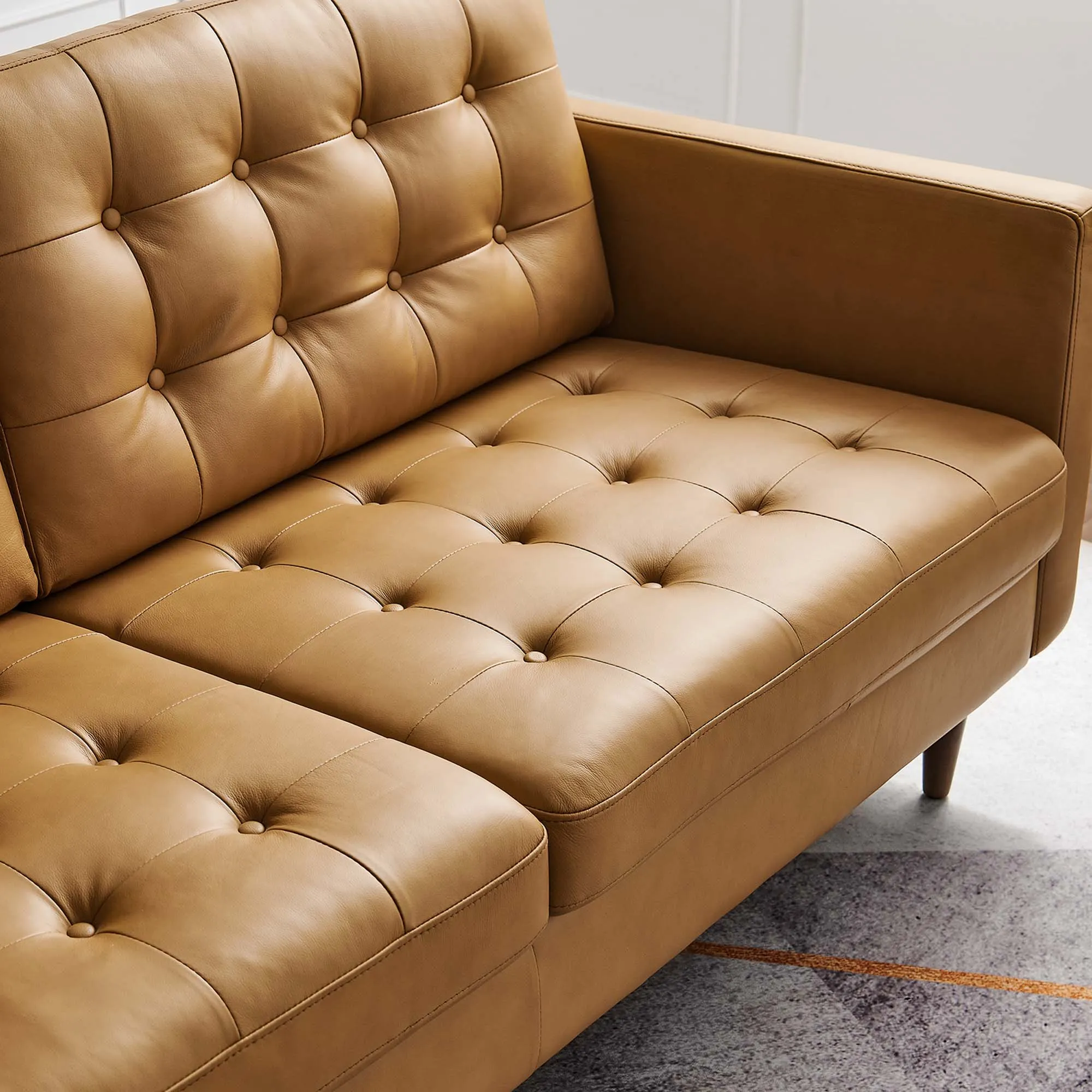 Exalt Tufted Leather Sofa by Modway