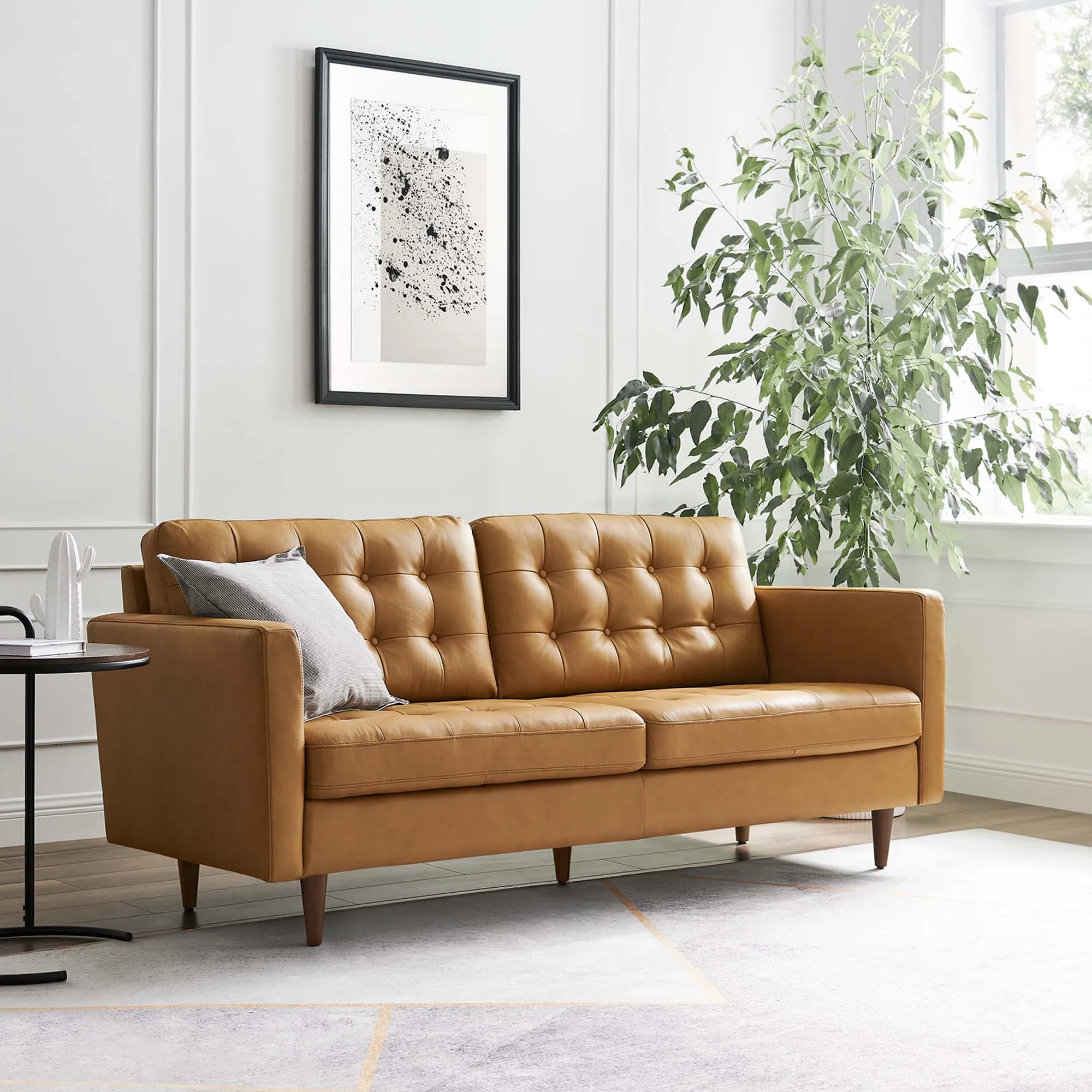 Exalt Tufted Leather Sofa by Modway