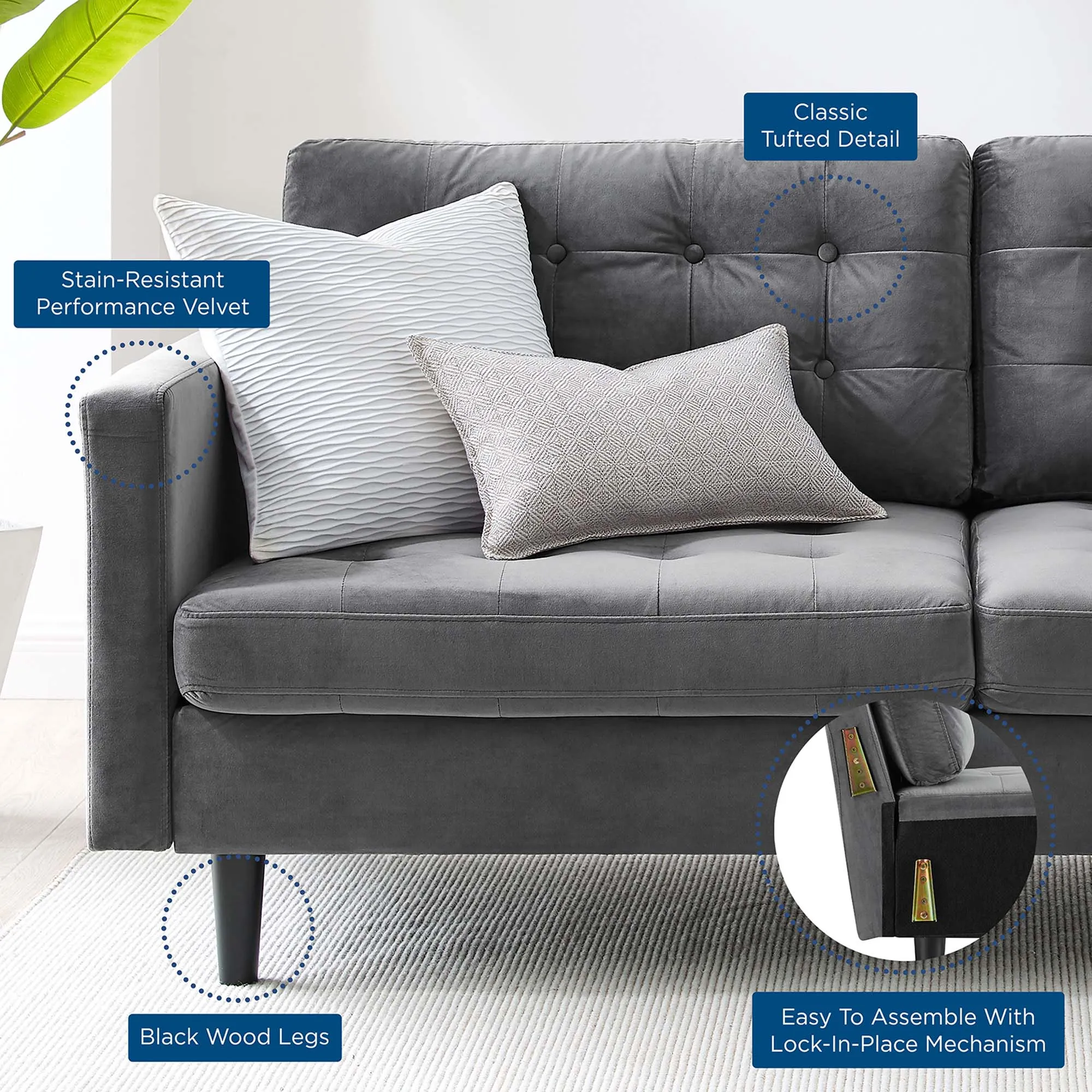 Exalt Tufted Performance Velvet Sofa by Modway