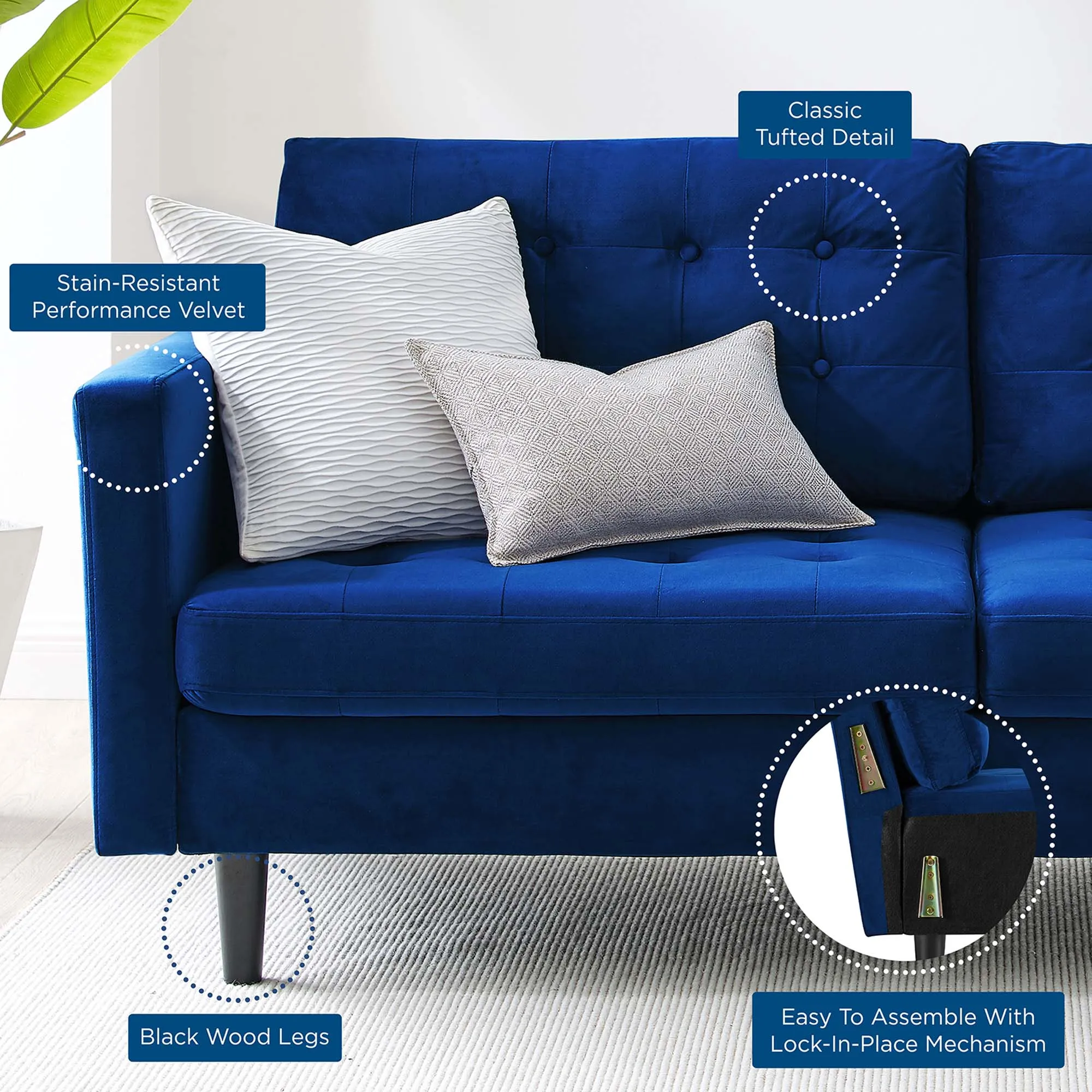 Exalt Tufted Performance Velvet Sofa by Modway