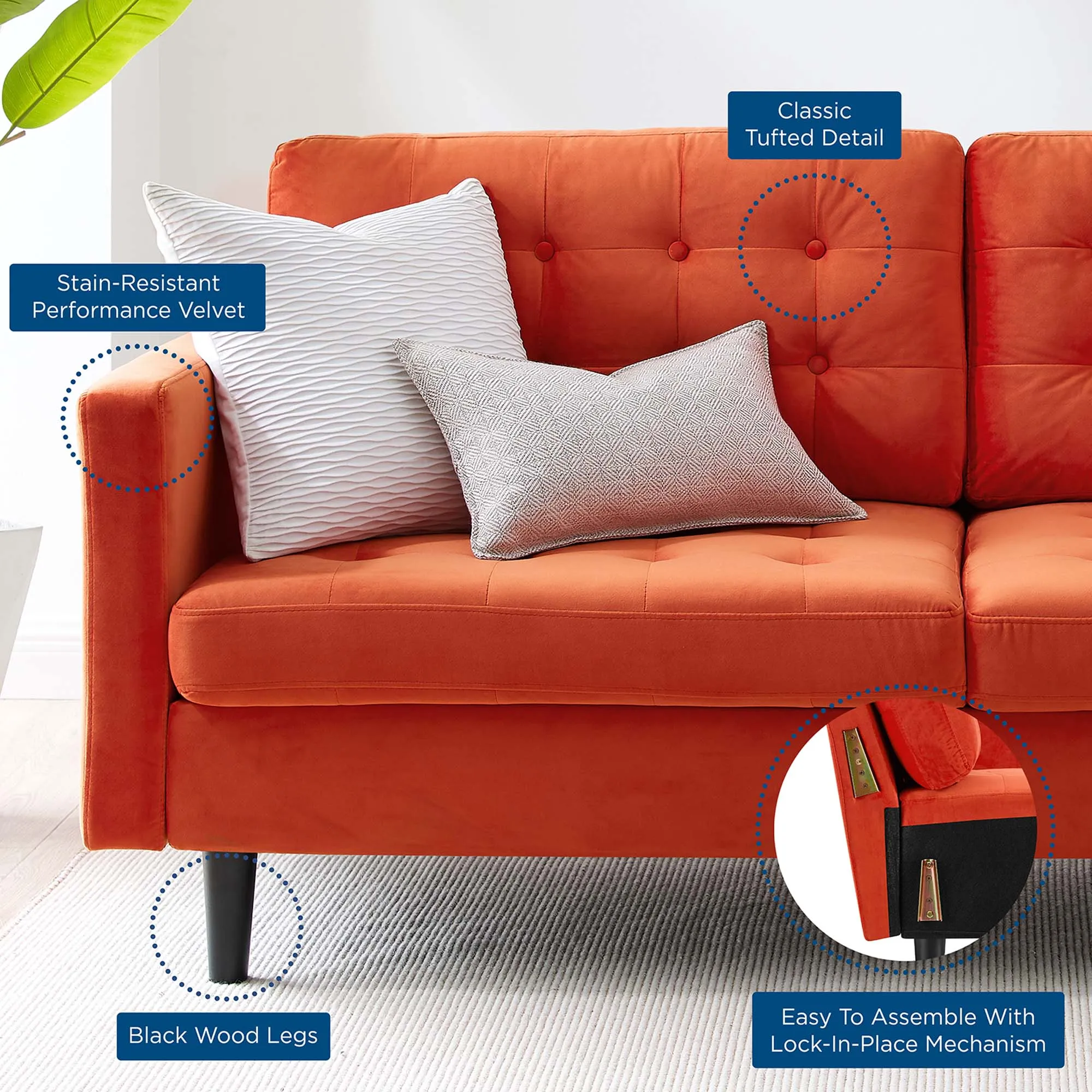 Exalt Tufted Performance Velvet Sofa by Modway