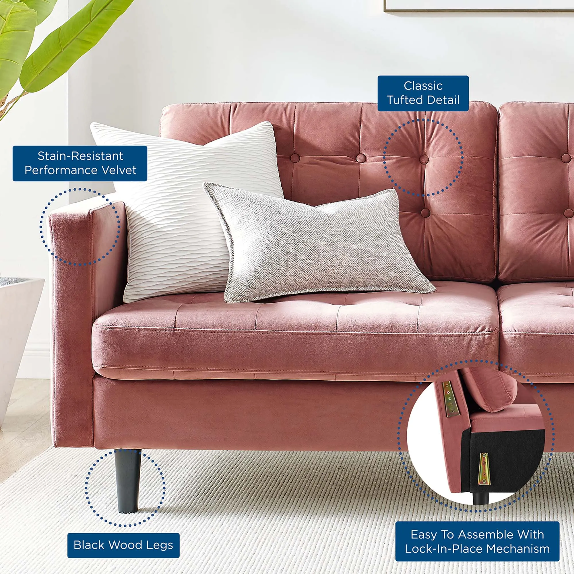 Exalt Tufted Performance Velvet Sofa by Modway