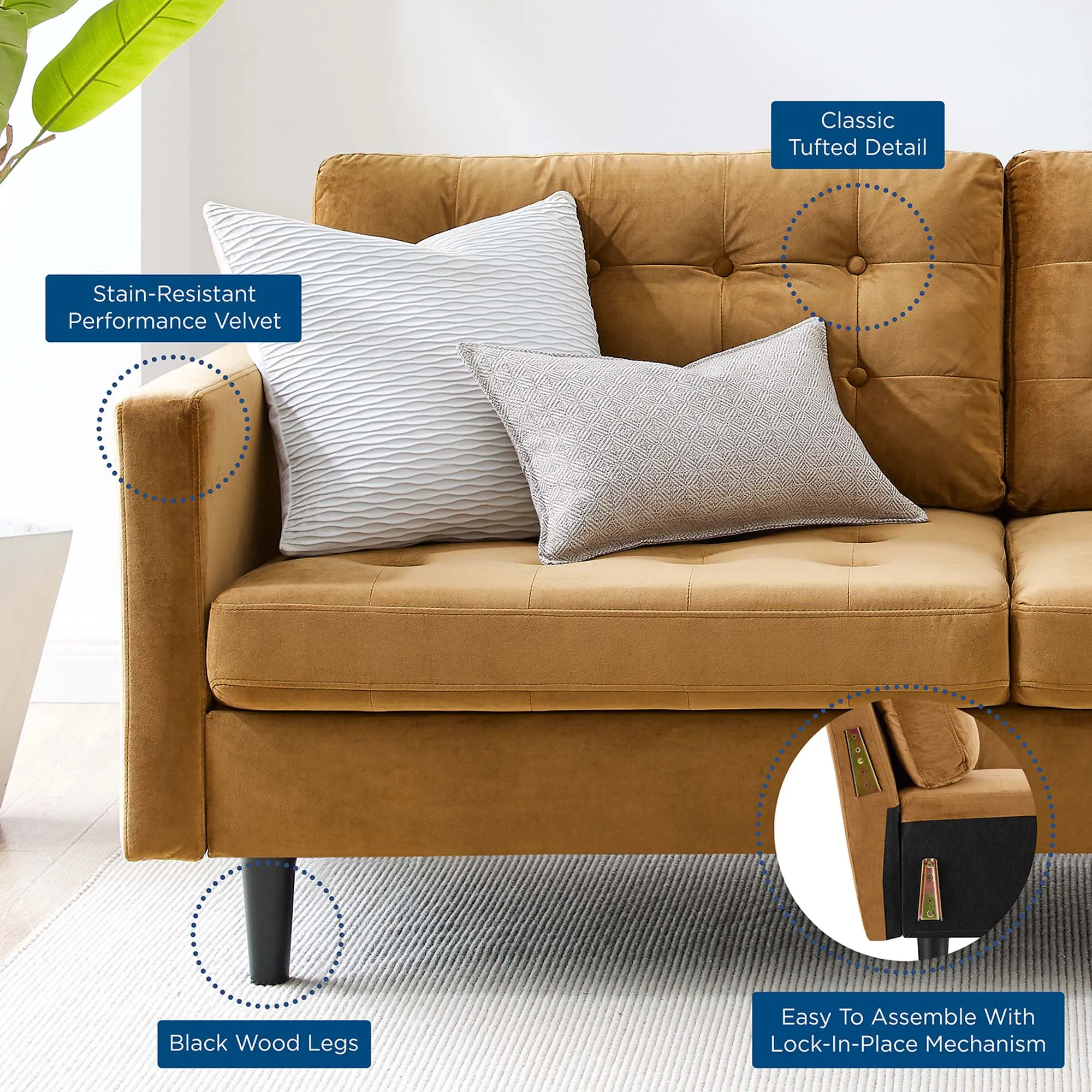 Exalt Tufted Performance Velvet Sofa by Modway