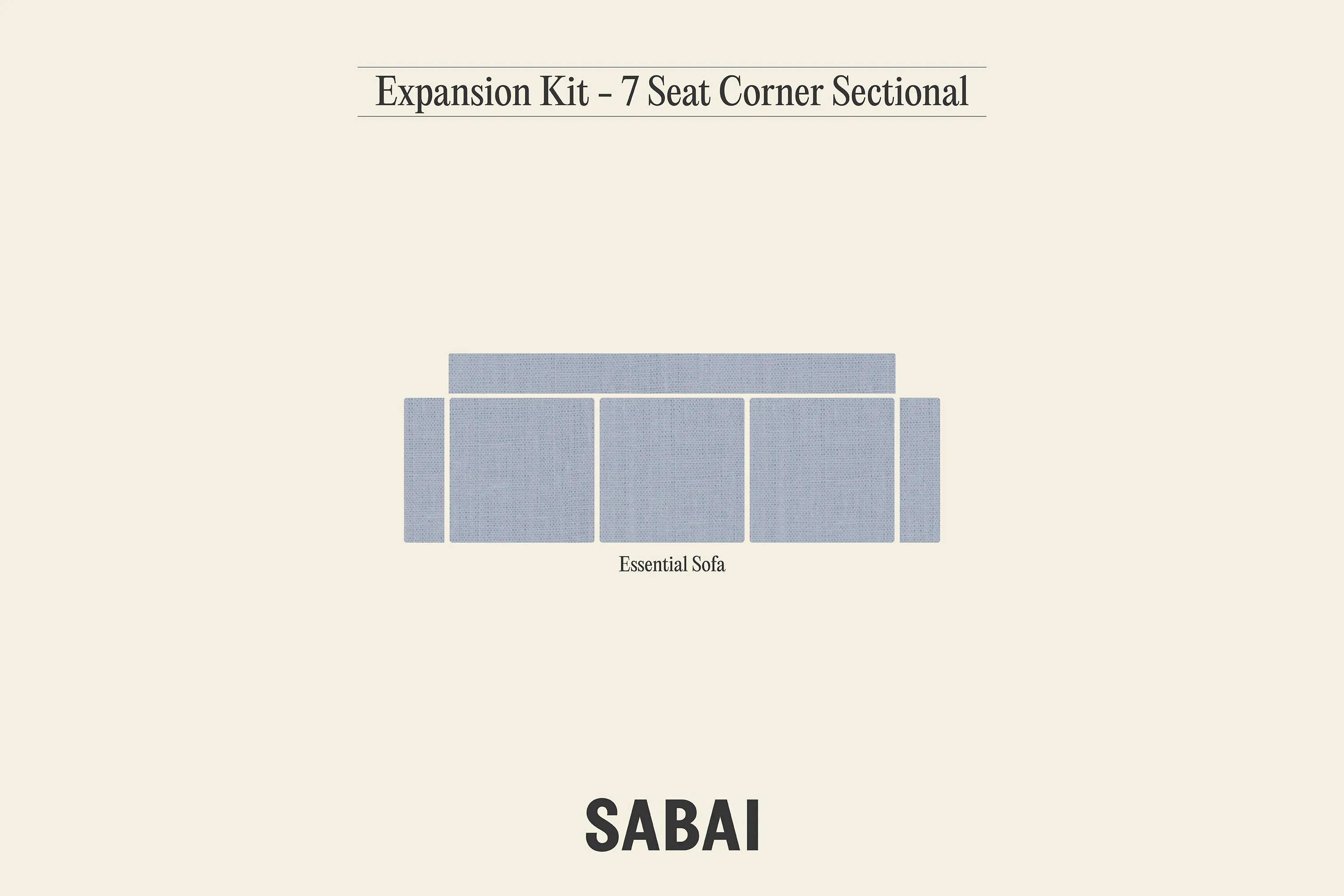 Expansion Kit: 7 Seat Corner Sectional in Recycled Velvet