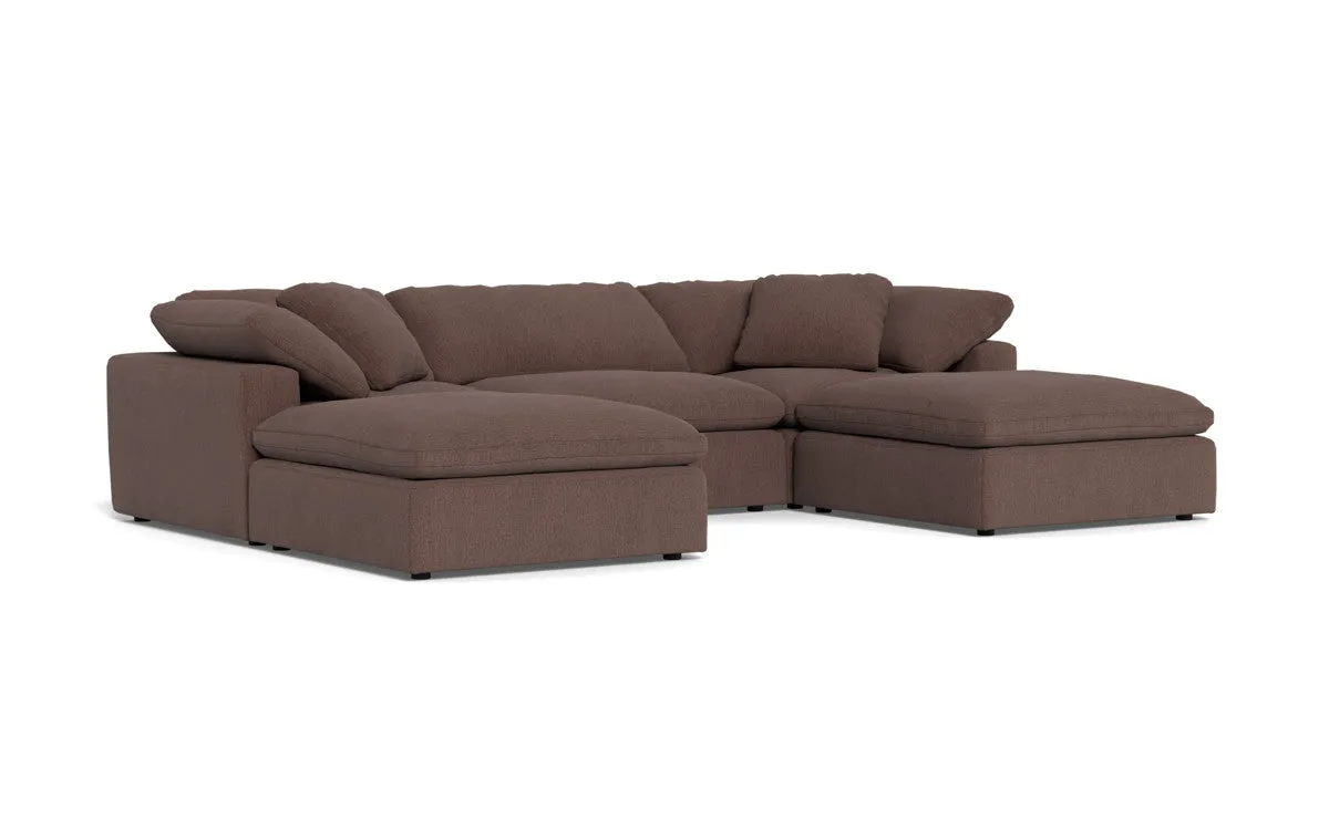 Fluffy 3 Piece Sofa W/Double Ottoman