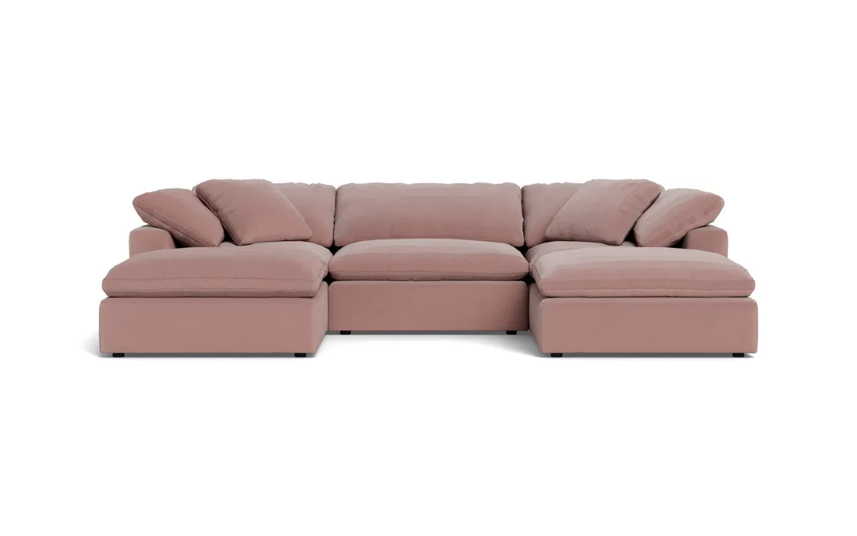 Fluffy 3 Piece Sofa W/Double Ottoman