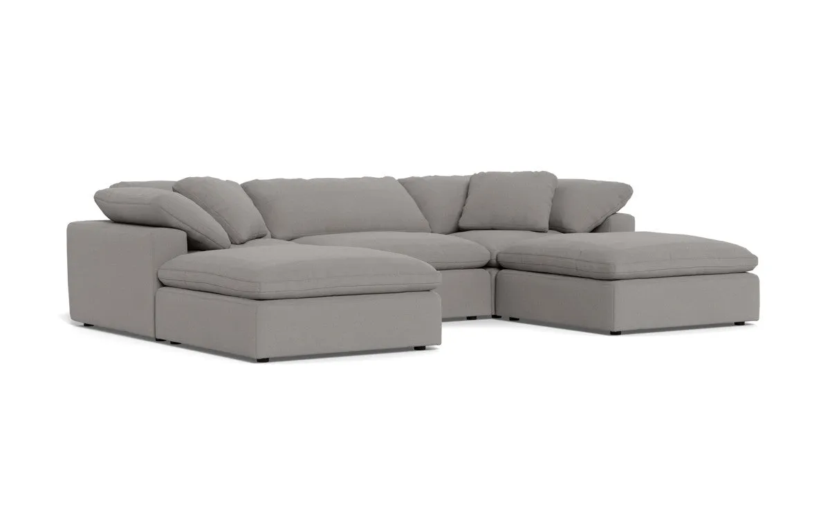 Fluffy 3 Piece Sofa W/Double Ottoman