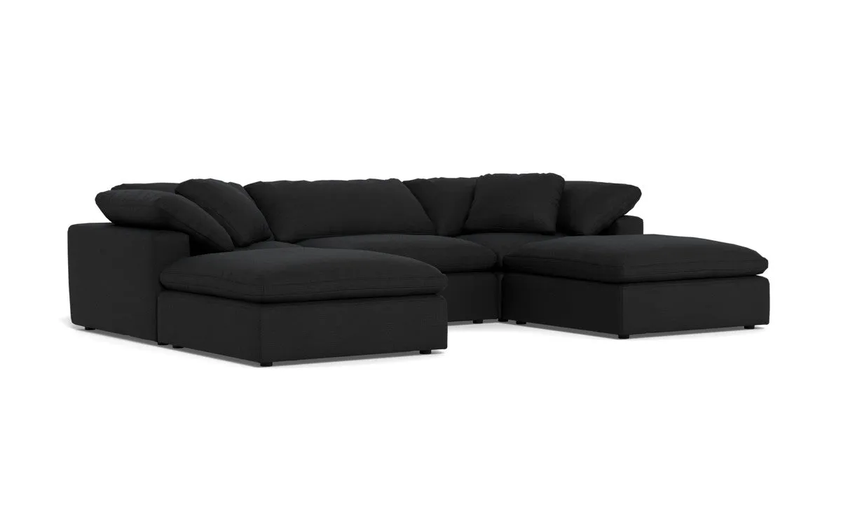Fluffy 3 Piece Sofa W/Double Ottoman