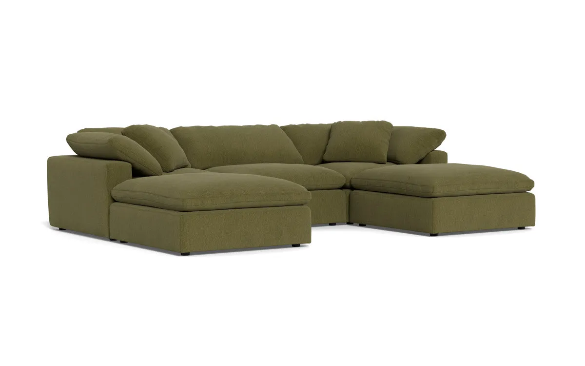 Fluffy 3 Piece Sofa W/Double Ottoman