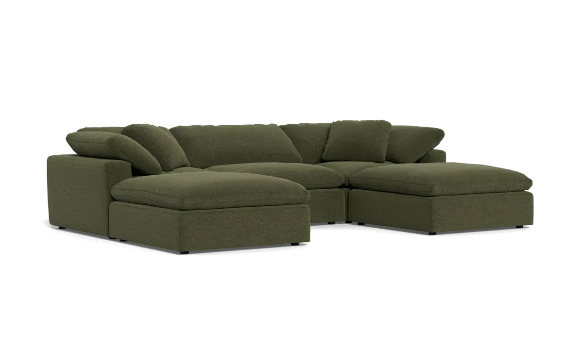 Fluffy 3 Piece Sofa W/Double Ottoman