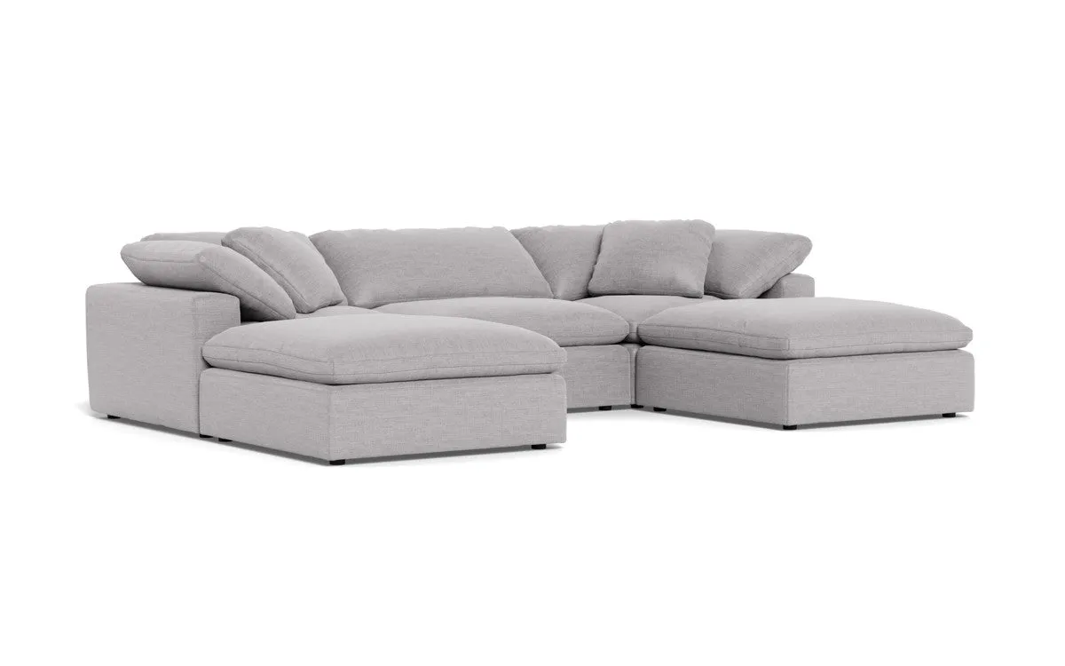 Fluffy 3 Piece Sofa W/Double Ottoman