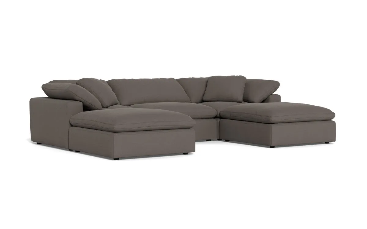 Fluffy 3 Piece Sofa W/Double Ottoman