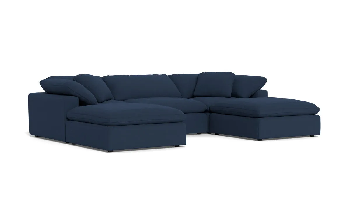 Fluffy 3 Piece Sofa W/Double Ottoman