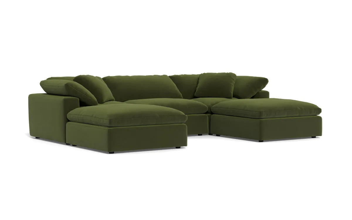 Fluffy 3 Piece Sofa W/Double Ottoman